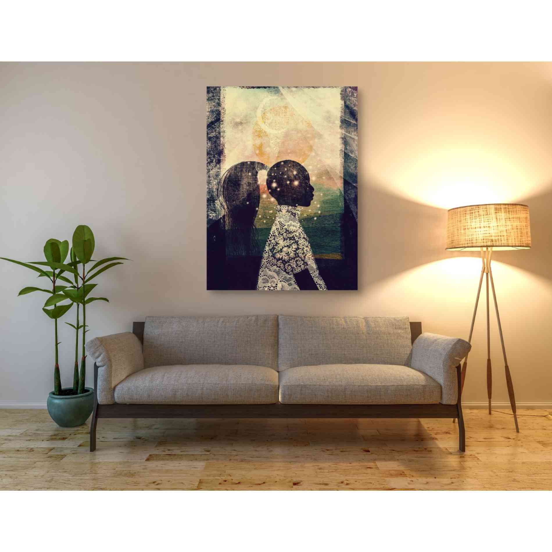 'The Sun, Stars and Moon' by Erin K Robinson, Giclee Canvas Wall Art