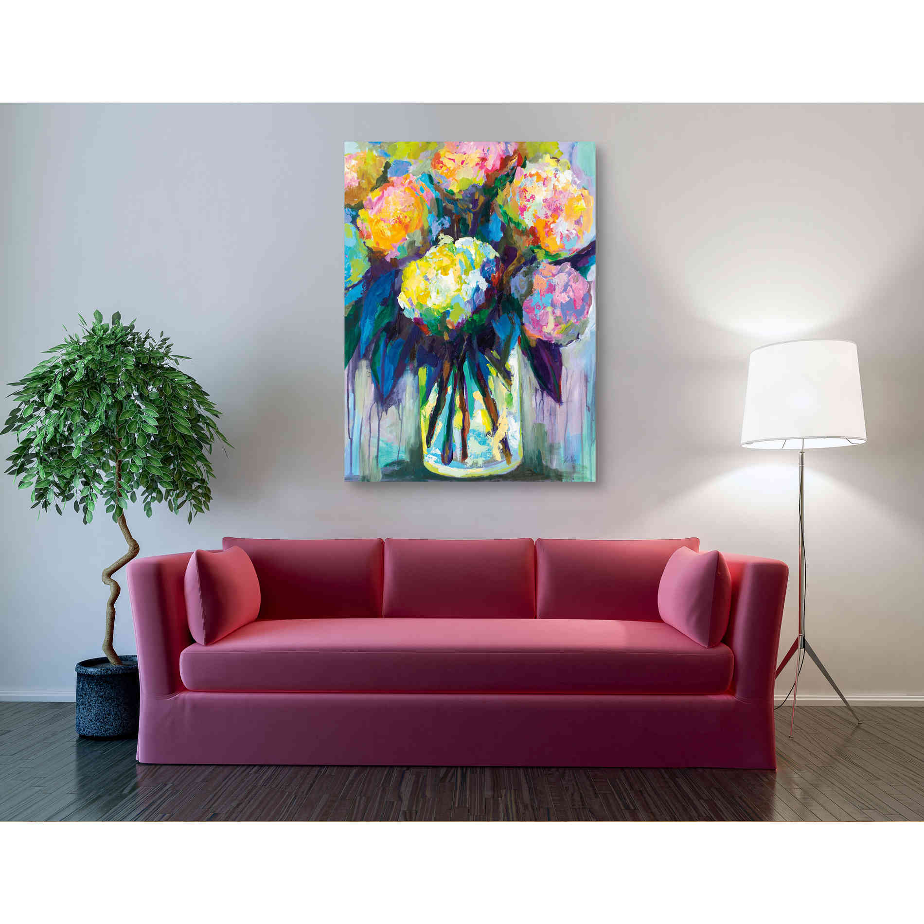 "Full of Hydrangeas" by Jeanette Vertentes, Canvas Wall Art,40 x 54