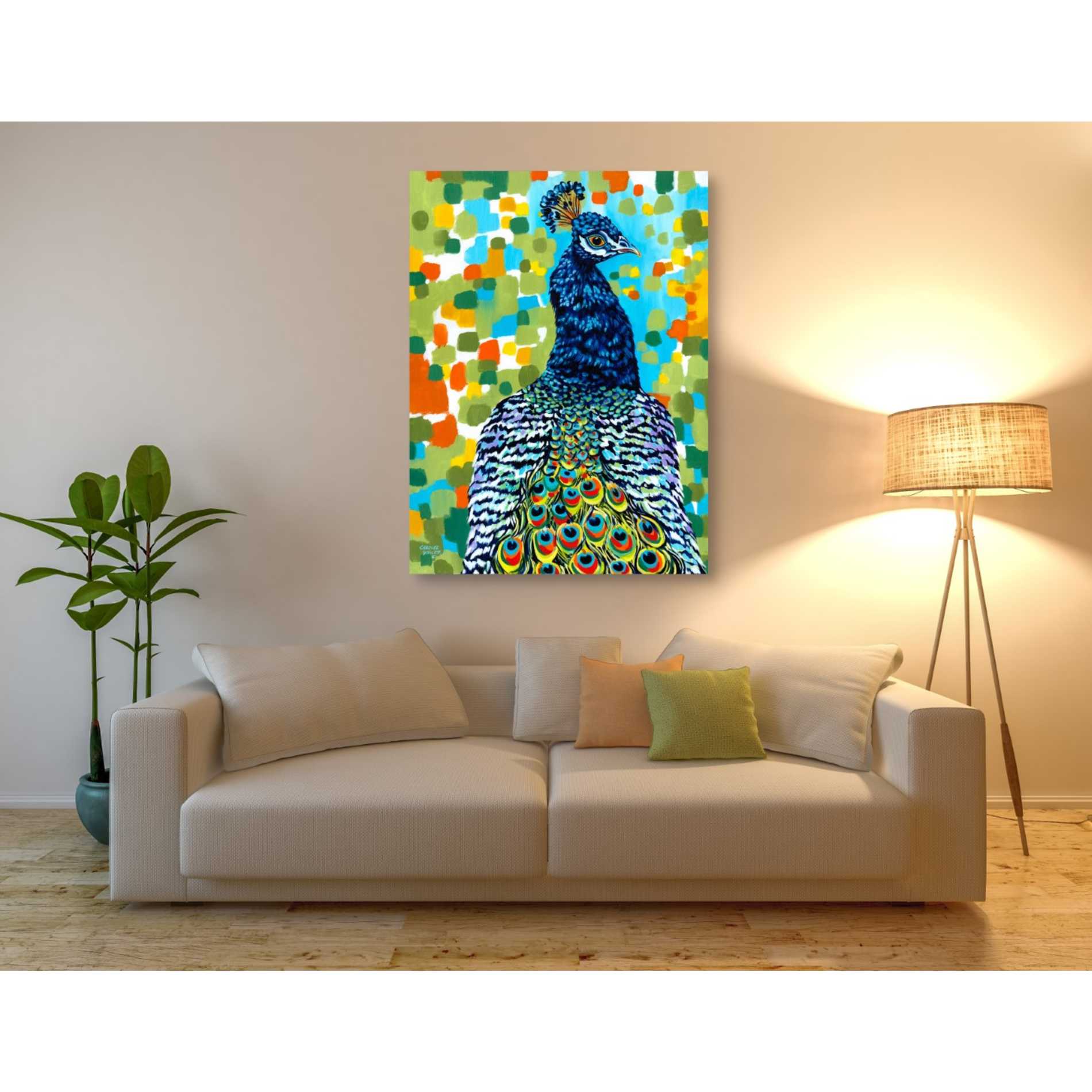 'Plumed Peacock II' by Carolee Vitaletti, Giclee Canvas Wall Art