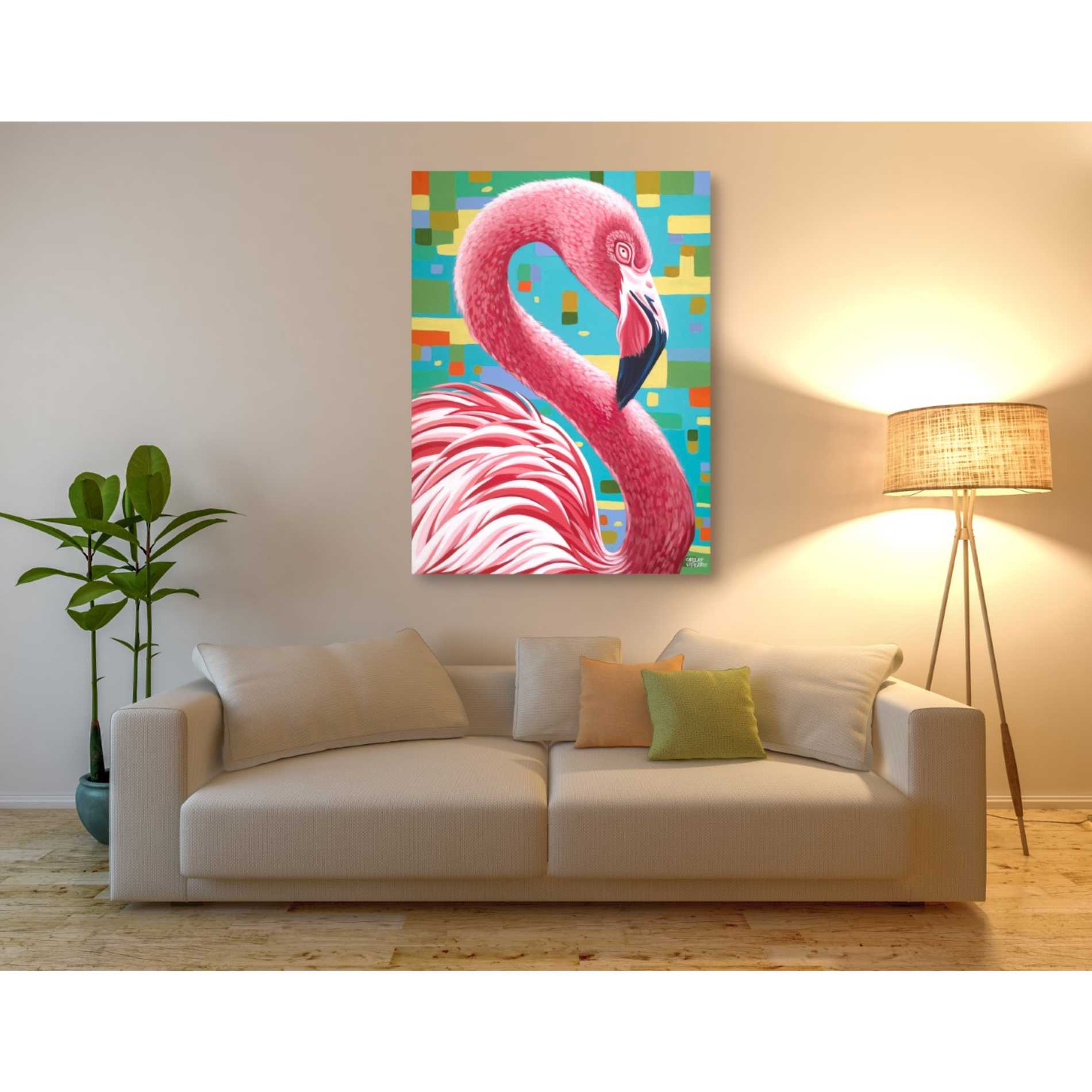 'Fabulous Flamingos I' by Carolee Vitaletti, Giclee Canvas Wall Art