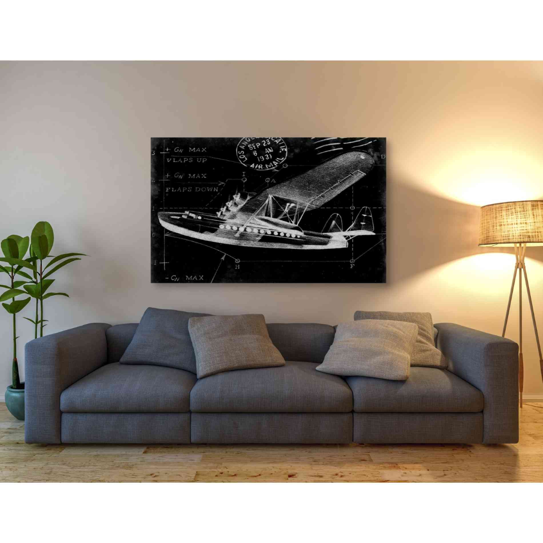 'Flight Schematic III' by Ethan Harper Canvas Wall Art,54 x 40