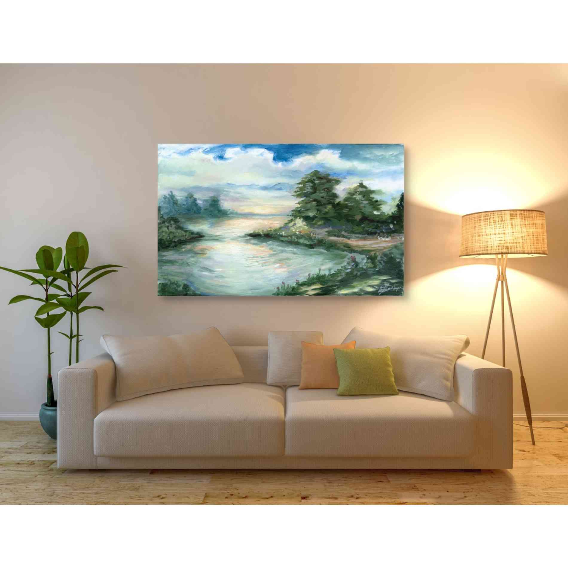 'Cerulean Sunrise' by Ethan Harper Canvas Wall Art,54 x 40