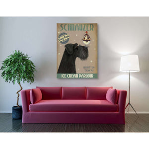 'Schnauzer, Black, Ice Cream,' by Fab Funky, Giclee Canvas Wall Art