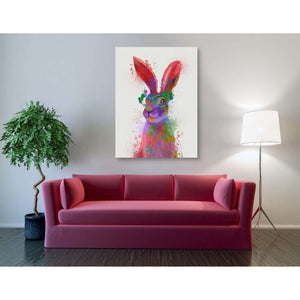 'Rainbow Splash Rabbit 2, Portrait' by Fab Funky, Giclee Canvas Wall Art