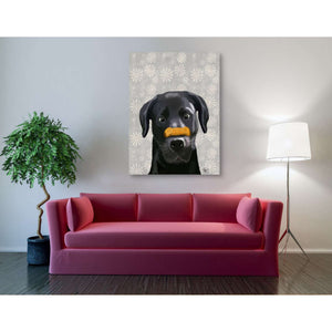 'Black Labrador With Bone on Nose' by Fab Funky, Giclee Canvas Wall Art