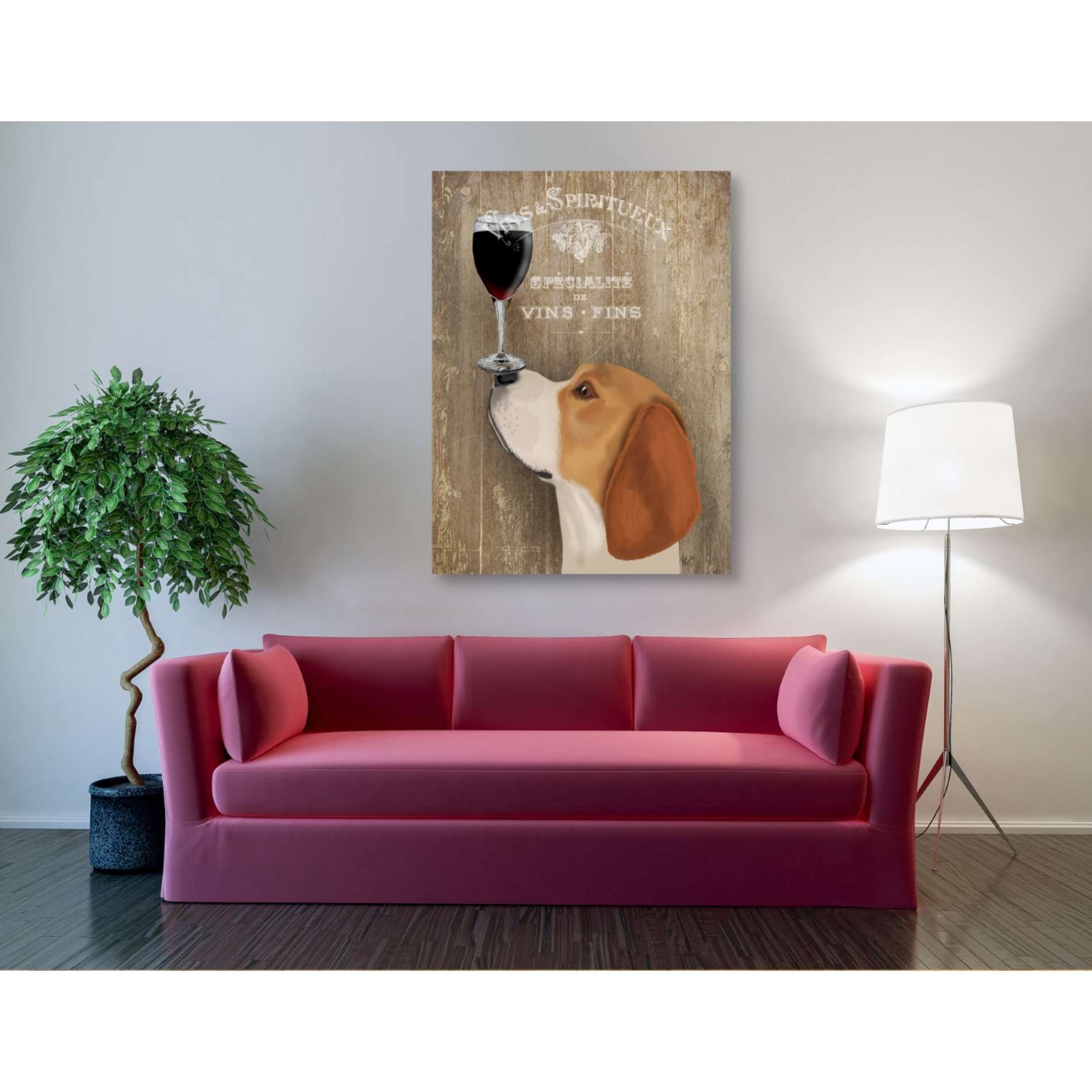 'Dog Au Vin Beagle' by Fab Funky, Giclee Canvas Wall Art