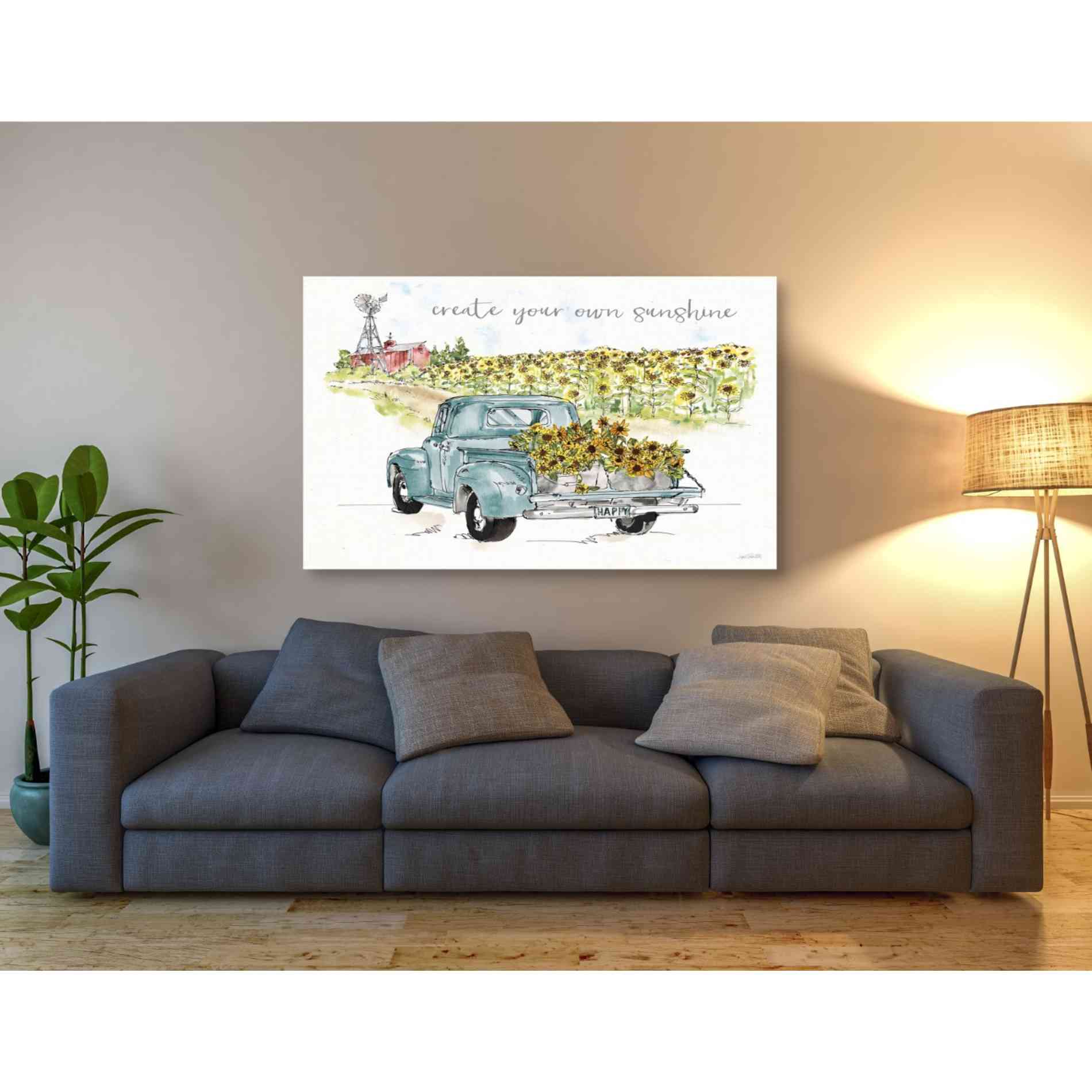 'Sunflower Fields VI' by Anne Tavoletti, Canvas Wall Art,54 x 40