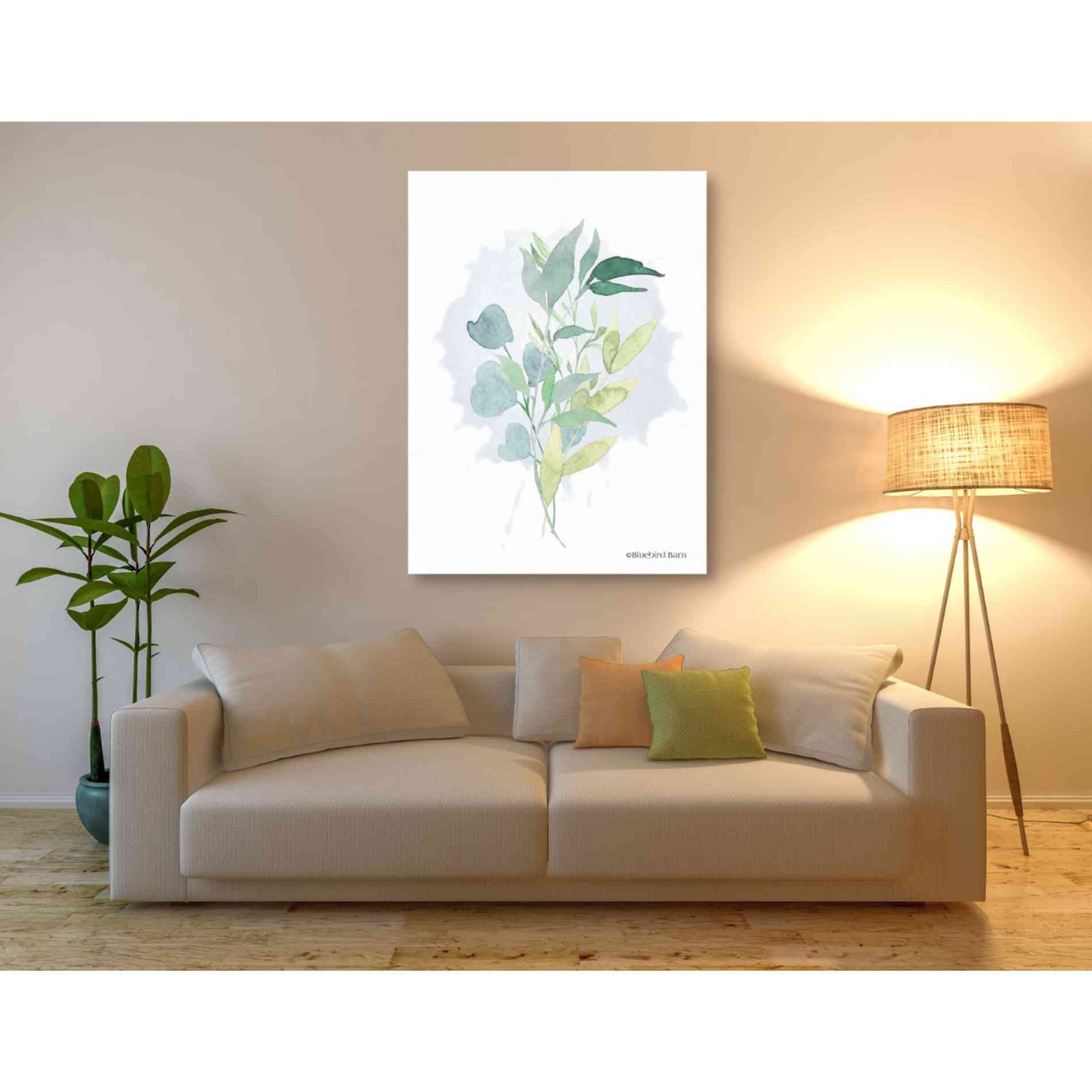 'Watercolor Greenery Series II' by Bluebird Barn, Canvas Wall Art,40 x 54
