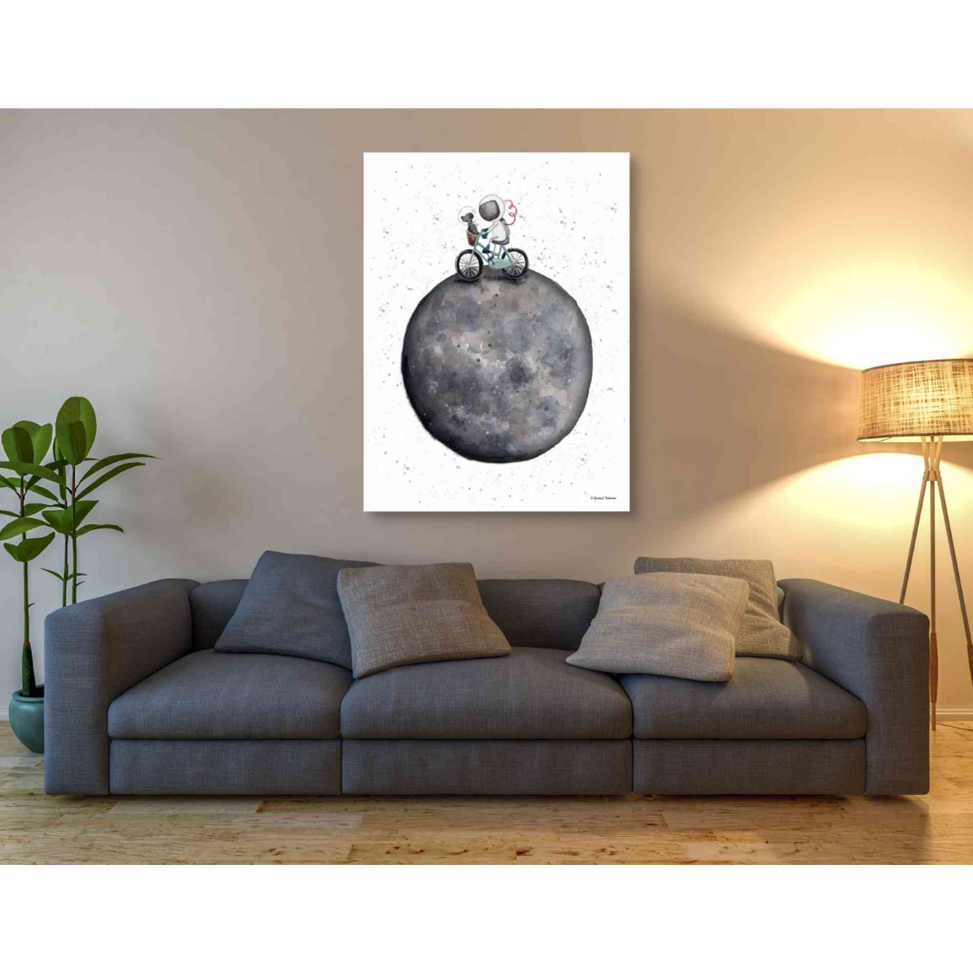 'Bike on Moon' by Rachel Nieman, Canvas Wall Art,40 x 54