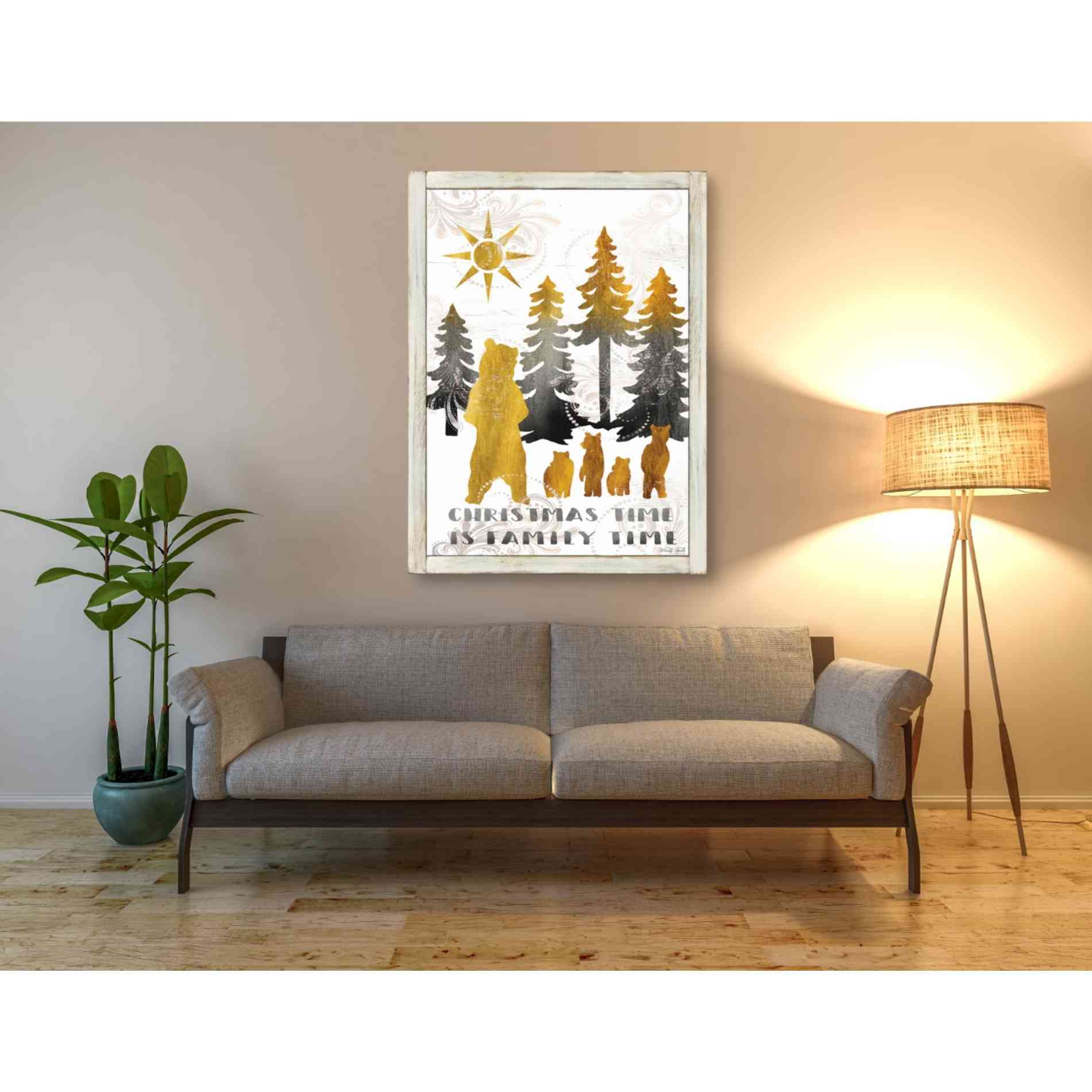 'Christmas Time is Family Time Bear Family' by Cindy Jacobs, Canvas Wall Art,40 x 54