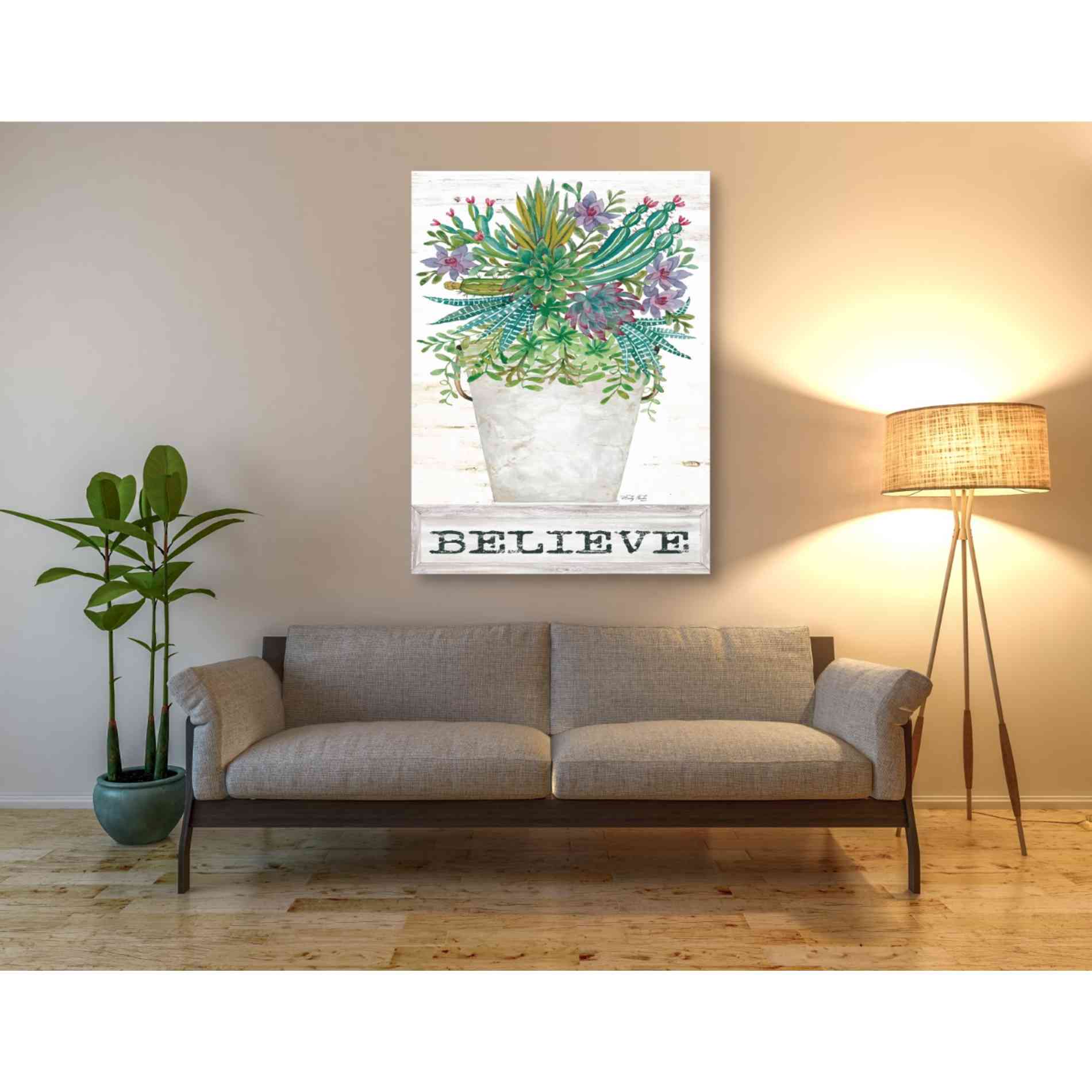 'Believe Succulents' by Cindy Jacobs, Giclee Canvas Wall Art