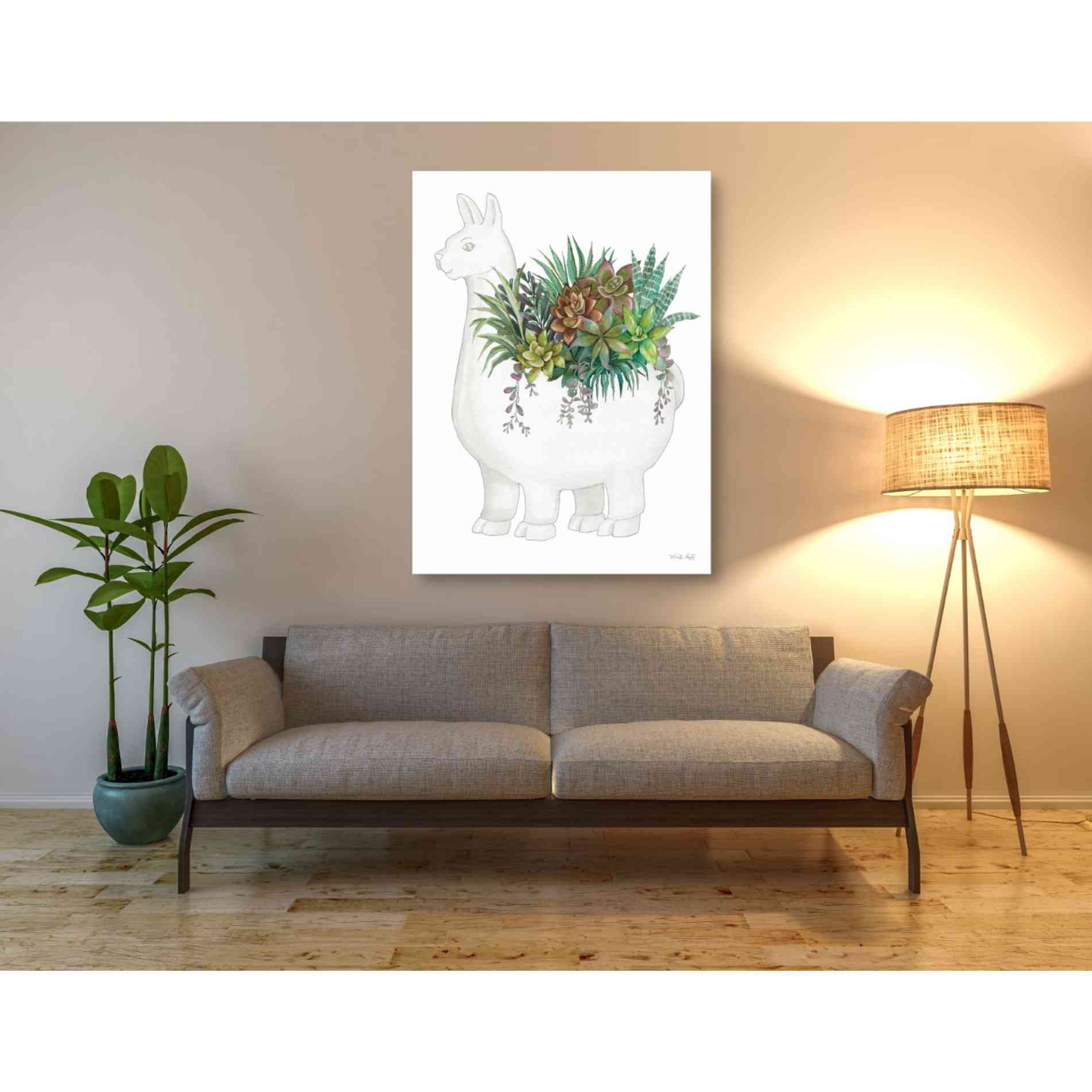 'Proud Llama Pot II' by Cindy Jacobs, Giclee Canvas Wall Art