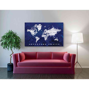 'Adventure Awaits Map' by Cindy Jacobs, Canvas Wall Art,54 x 40