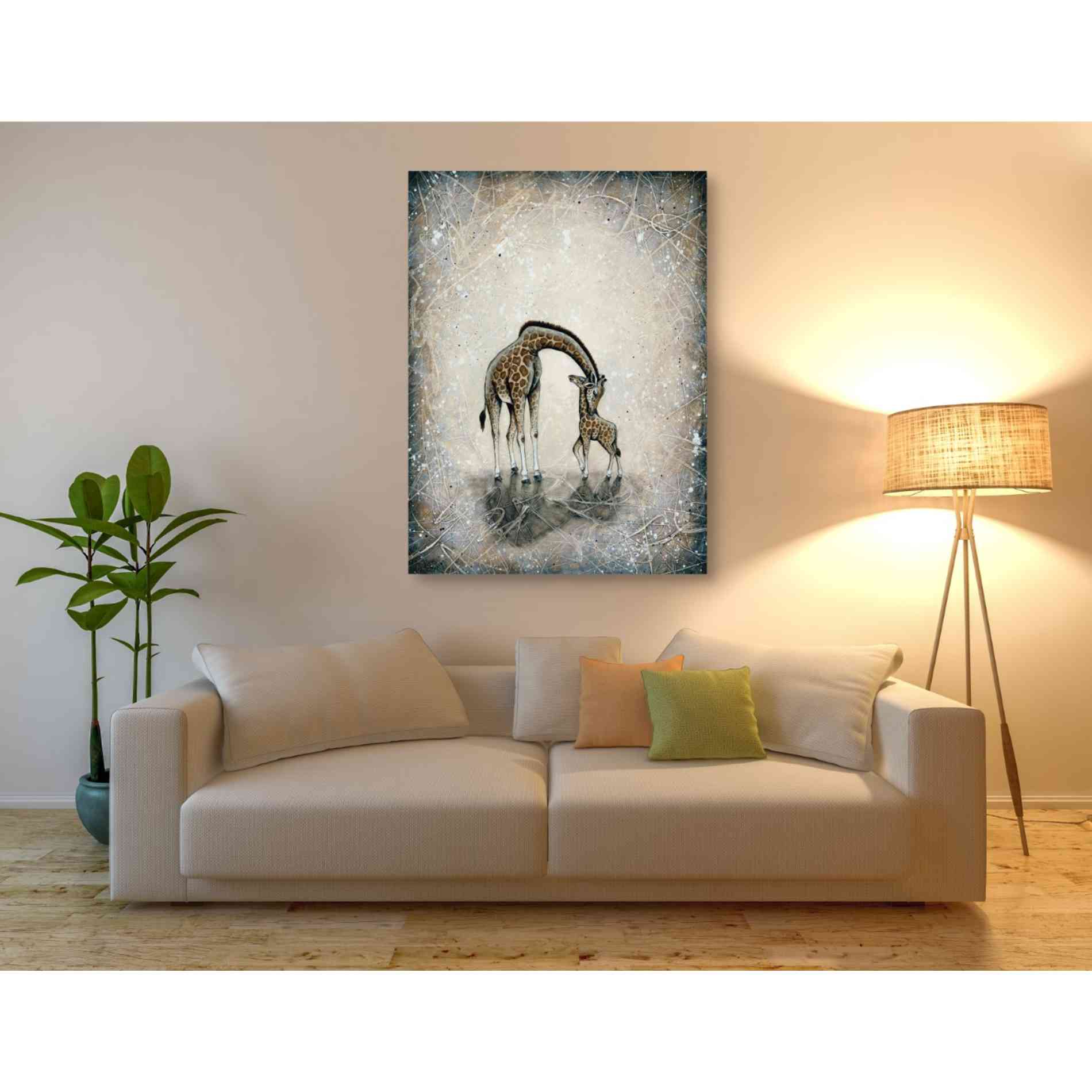 'My Love for You-Giraffes' by Britt Hallowell, Canvas Wall Art,40 x 54