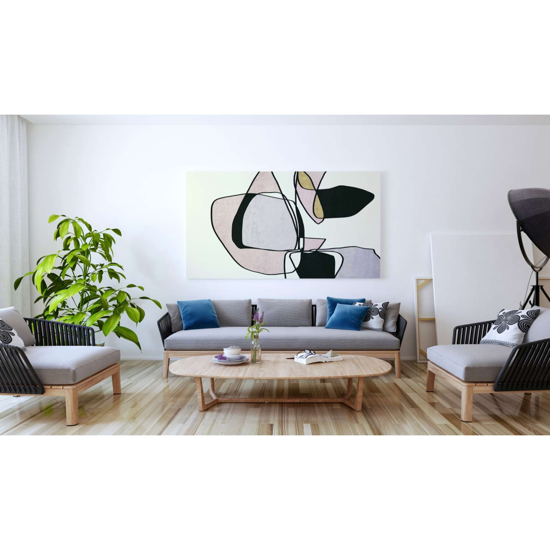 'Abstract Line Art 15' by Irena Orlov, Canvas Wall Art,60 x 40