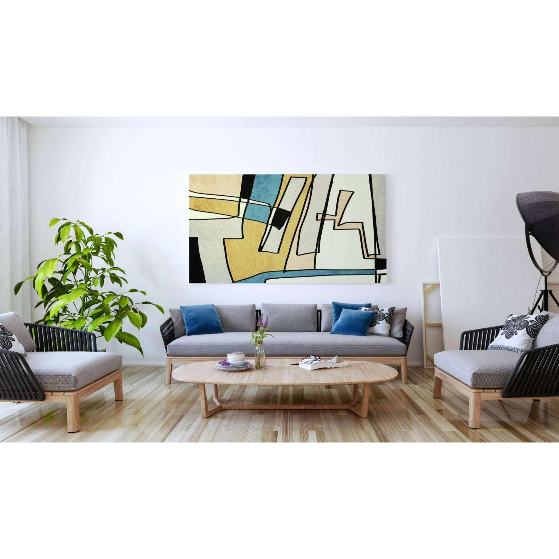 'Abstract Line Art 28' by Irena Orlov, Canvas Wall Art,60 x 40