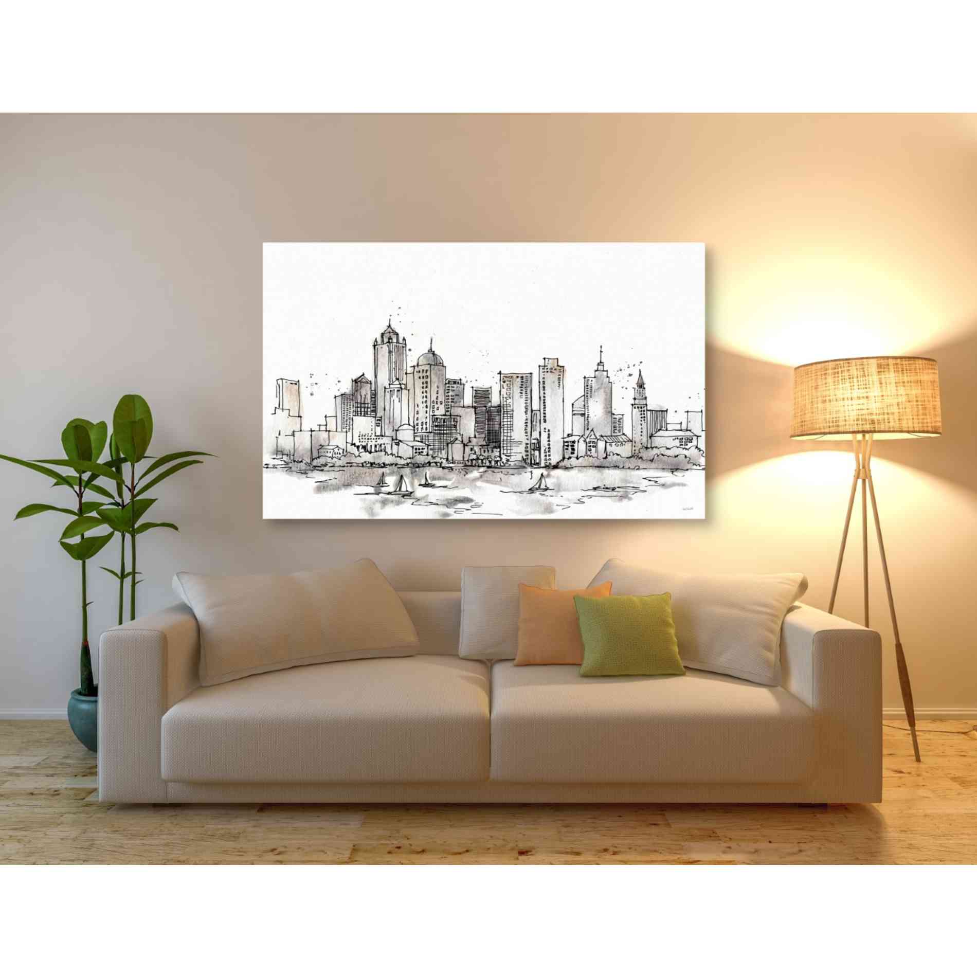 'Skyline Sketches III' by Anne Tavoletti, Canvas Wall Art,60 x 40