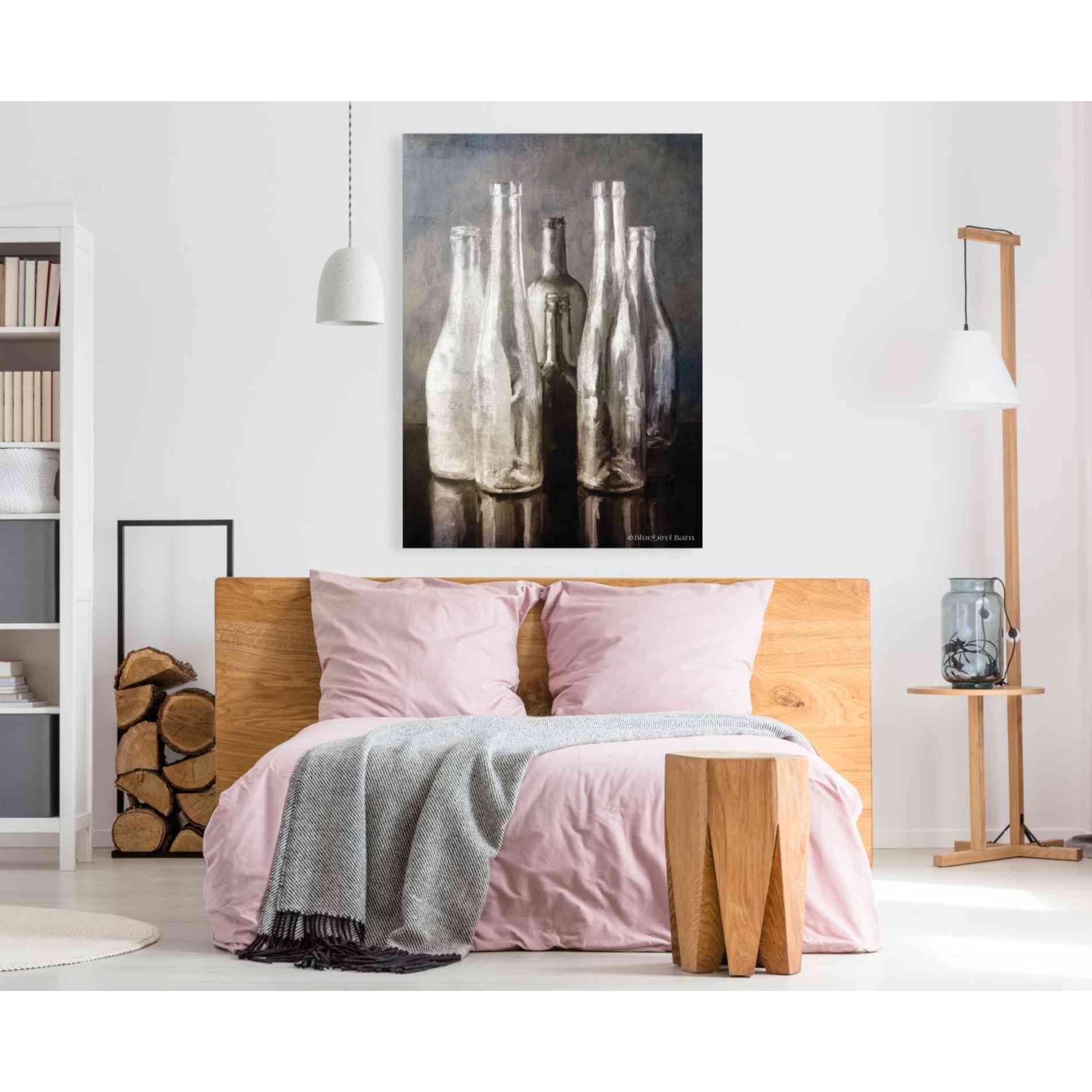 'Grey Bottle Collection' by Bluebird Barn, Canvas Wall Art,40 x 60