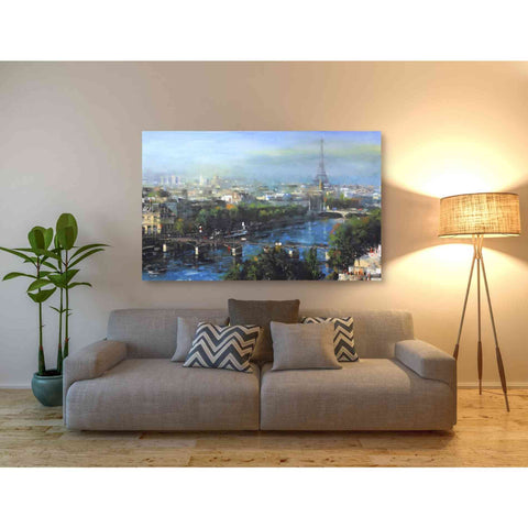 Image of 'Paris Pedestrian Bridge' by Mark Lague, Canvas Wall Art,60 x 40
