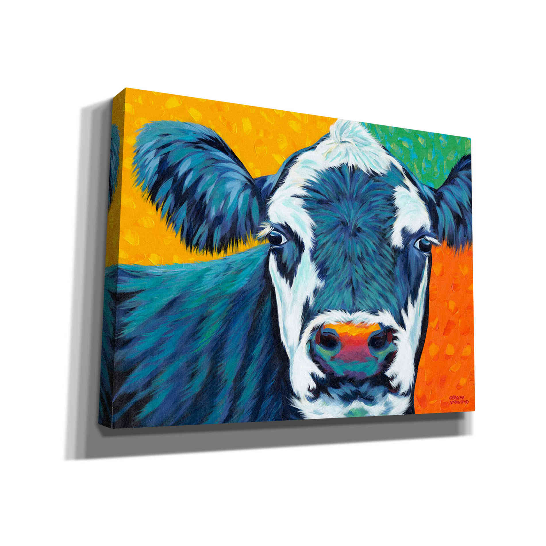 'Colorful Country Cows I' by Carolee Vitaletti, Giclee Canvas Wall Art