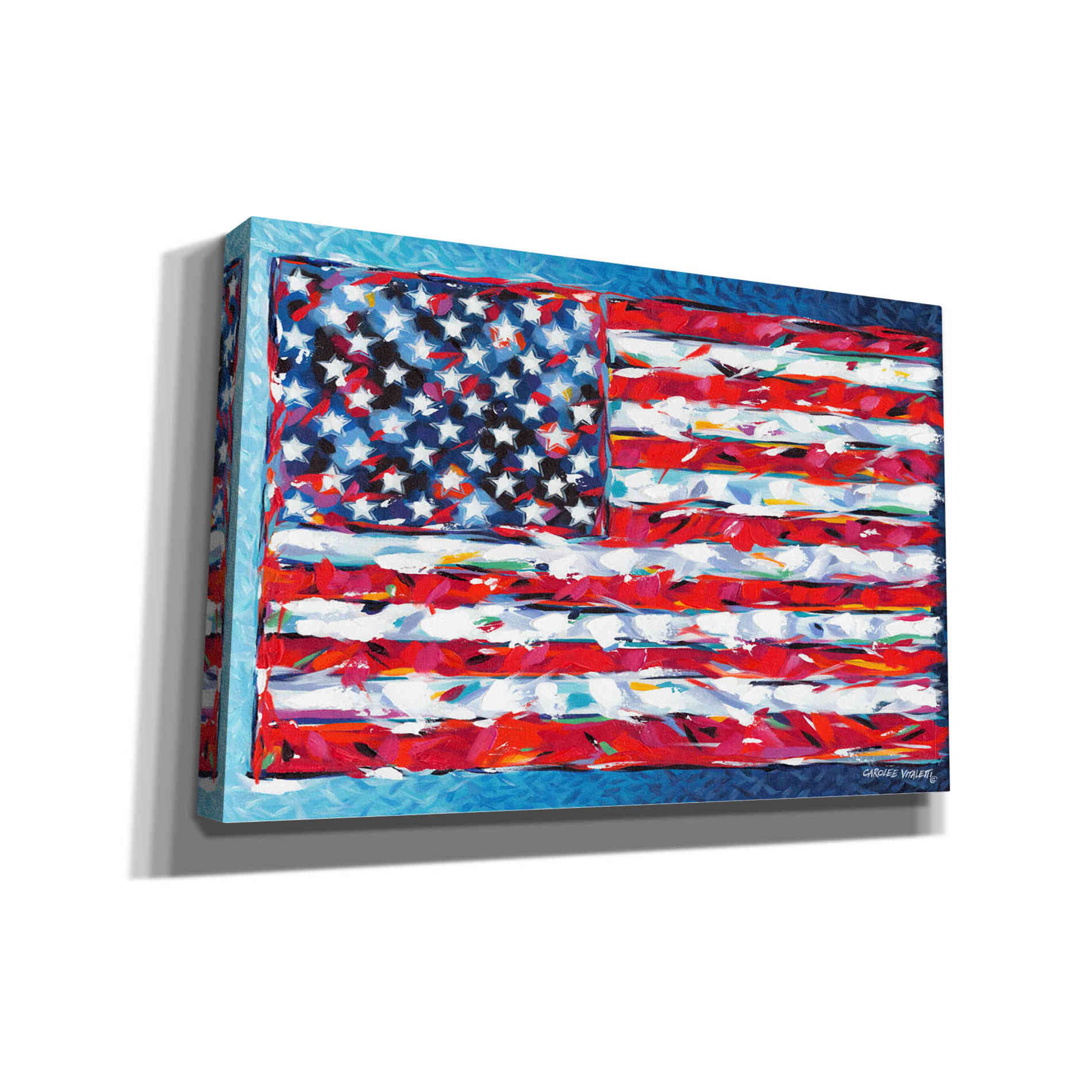 'Vibrant Stars & Stripes' by Carolee Vitaletti, Giclee Canvas Wall Art