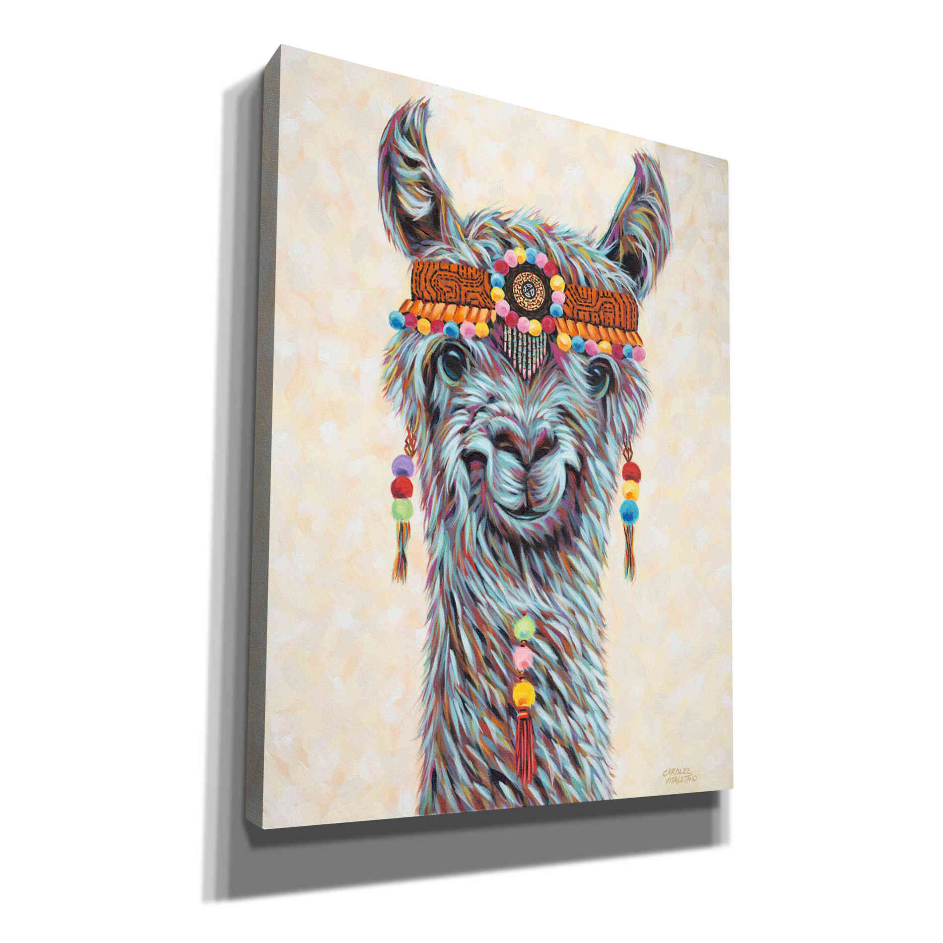 'Hippie Llama I' by Carolee Vitaletti, Giclee Canvas Wall Art