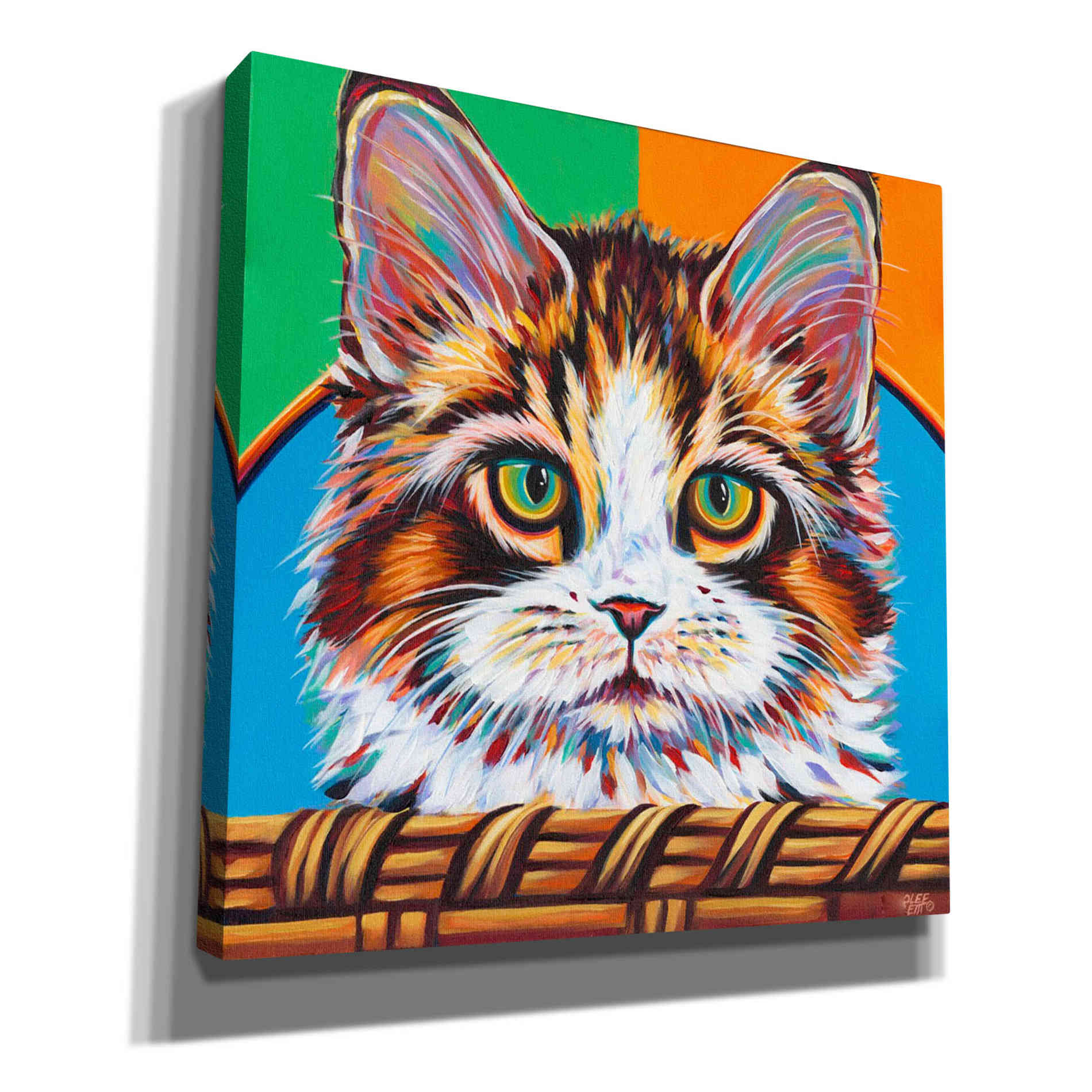 'Kitten in Basket II' by Carolee Vitaletti Giclee Canvas Wall Art