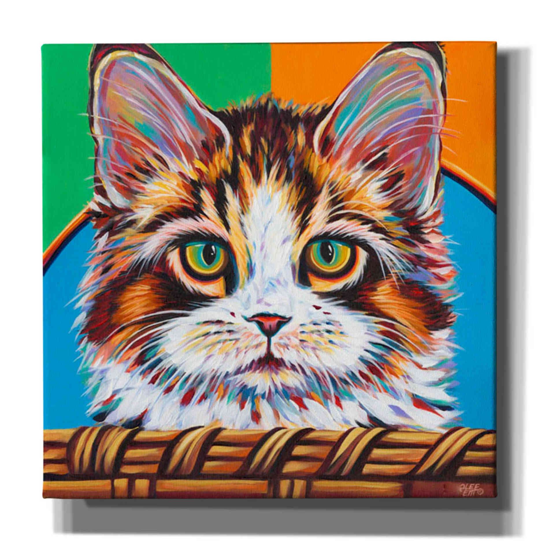 'Kitten in Basket II' by Carolee Vitaletti Giclee Canvas Wall Art