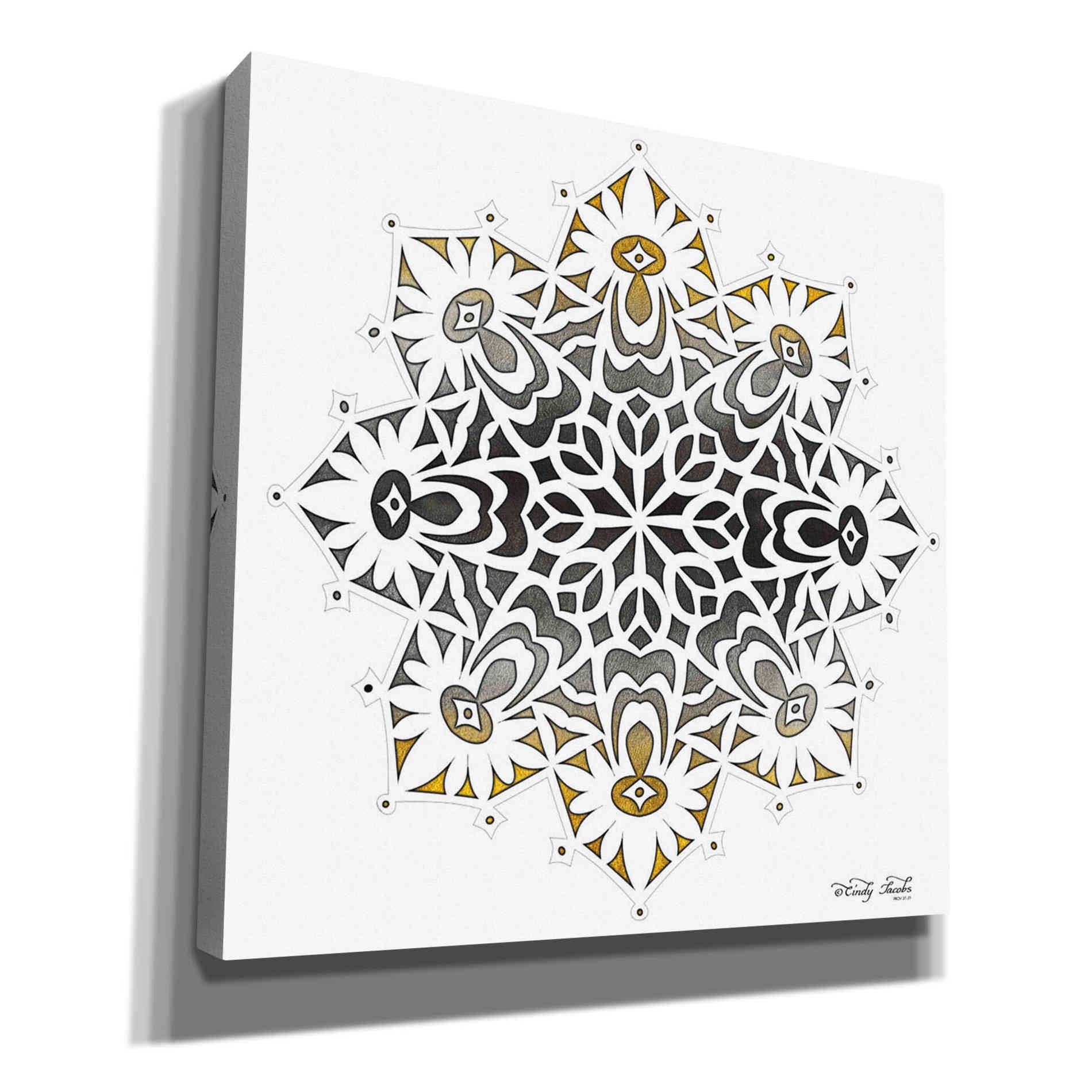 'Mandala on White' by Cindy Jacobs, Giclee Canvas Wall Art
