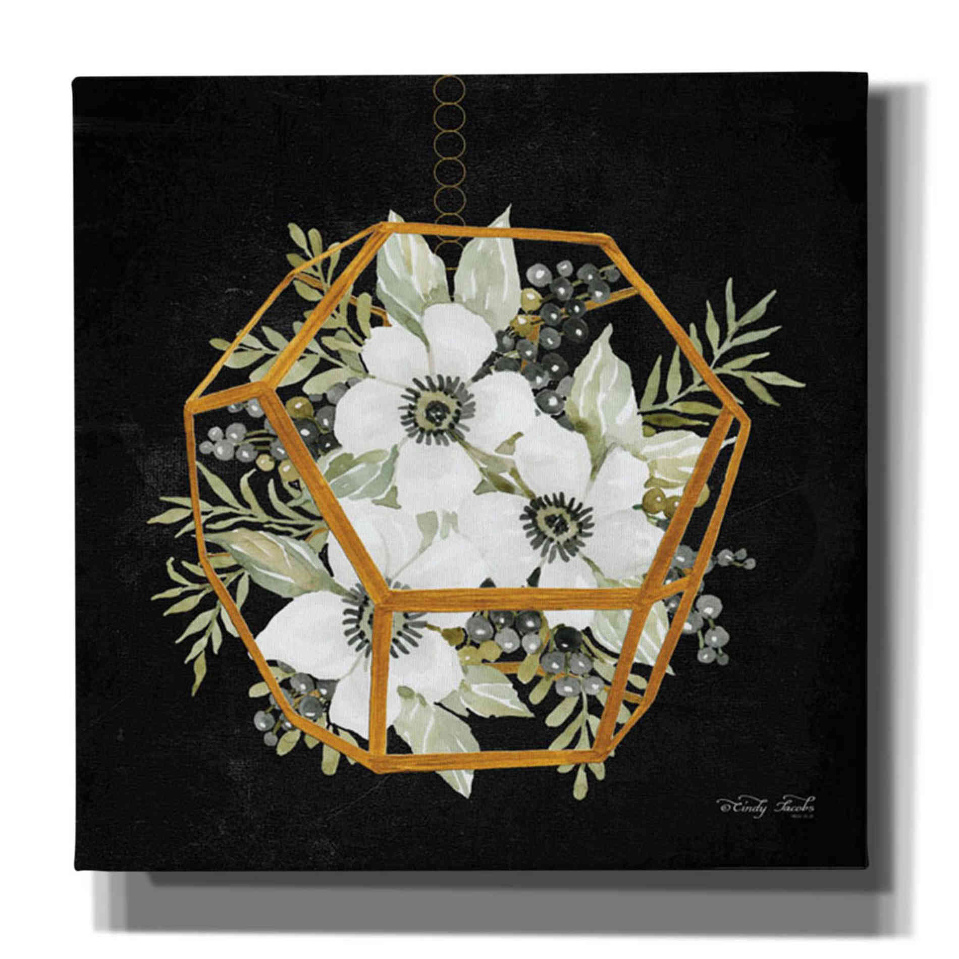 'Gold Geometric Hexagon' by Cindy Jacobs, Giclee Canvas Wall Art