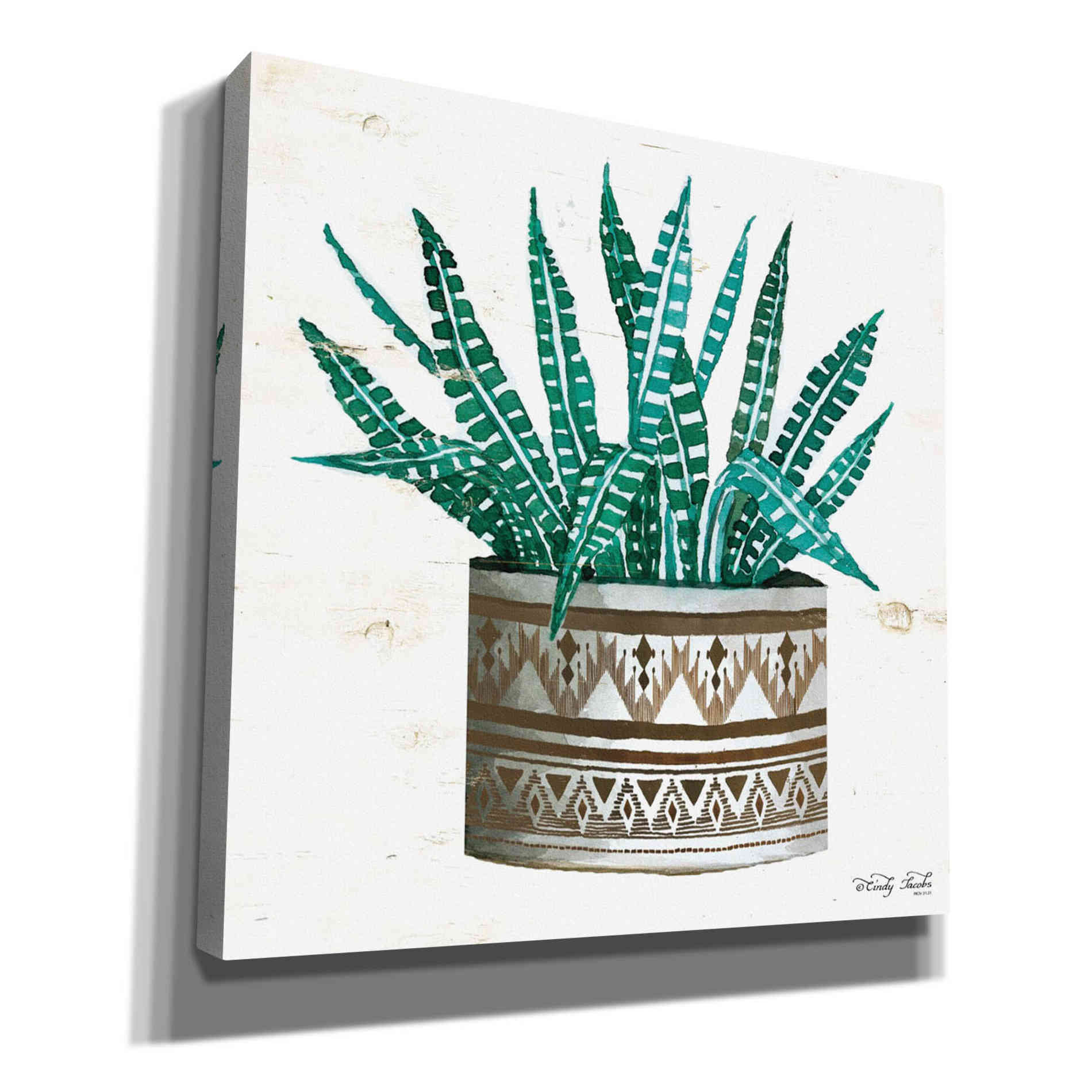 'Mud Cloth Vase V' by Cindy Jacobs, Giclee Canvas Wall Art