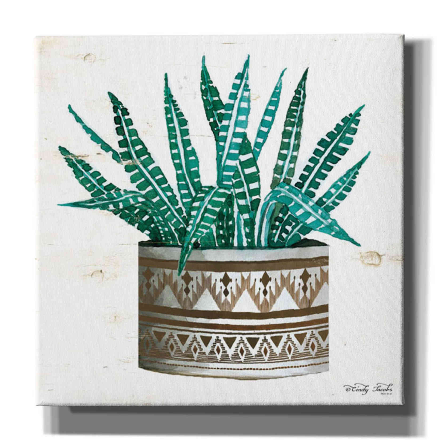 'Mud Cloth Vase V' by Cindy Jacobs, Giclee Canvas Wall Art
