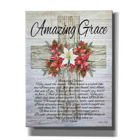 'Amazing Grace Christmas Cross' by Cindy Jacobs, Canvas Wall Art,Size C Portrait
