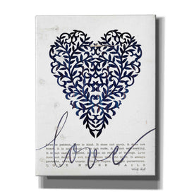 'Love Never Fails in Navy' by Cindy Jacobs, Giclee Canvas Wall Art