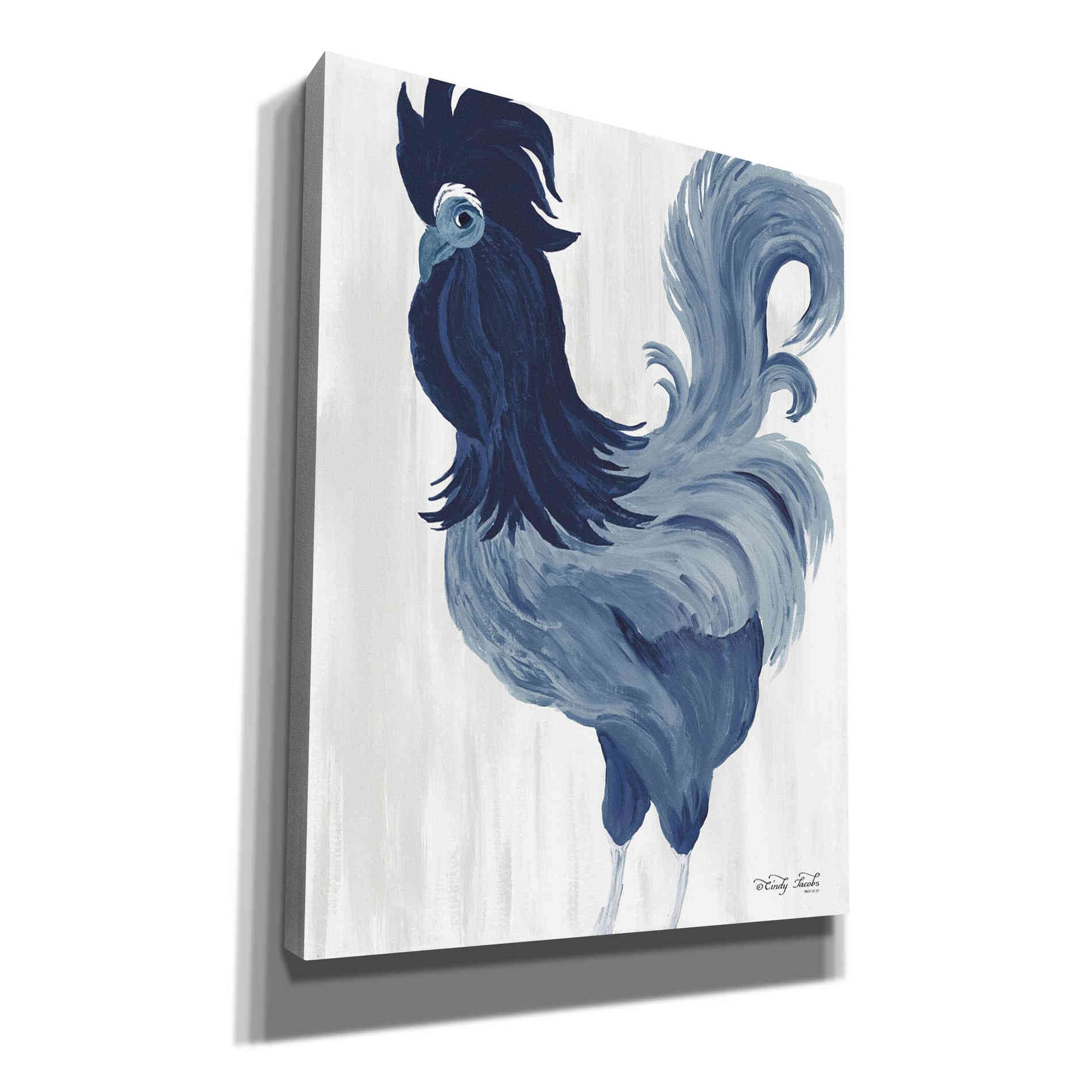 'Green & Purple Rooster II' by Cindy Jacobs, Canvas Wall Art,Size C Portrait