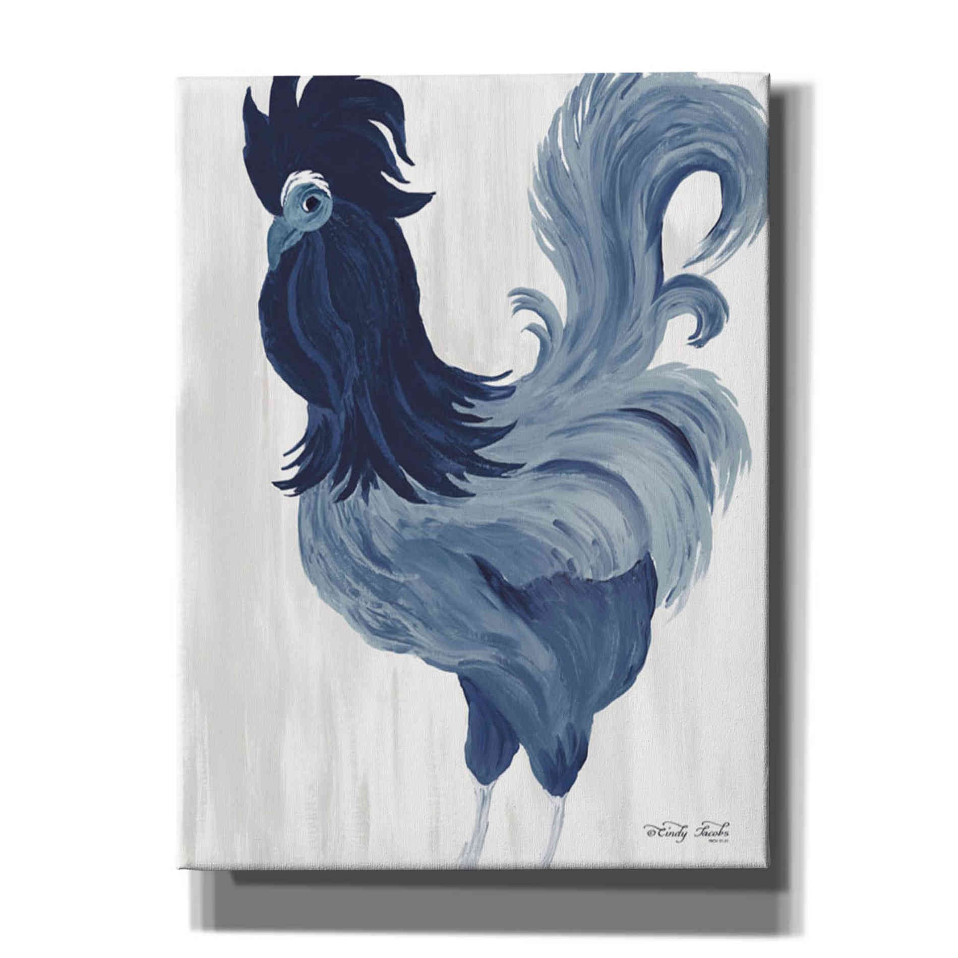 'Green & Purple Rooster II' by Cindy Jacobs, Canvas Wall Art,Size C Portrait