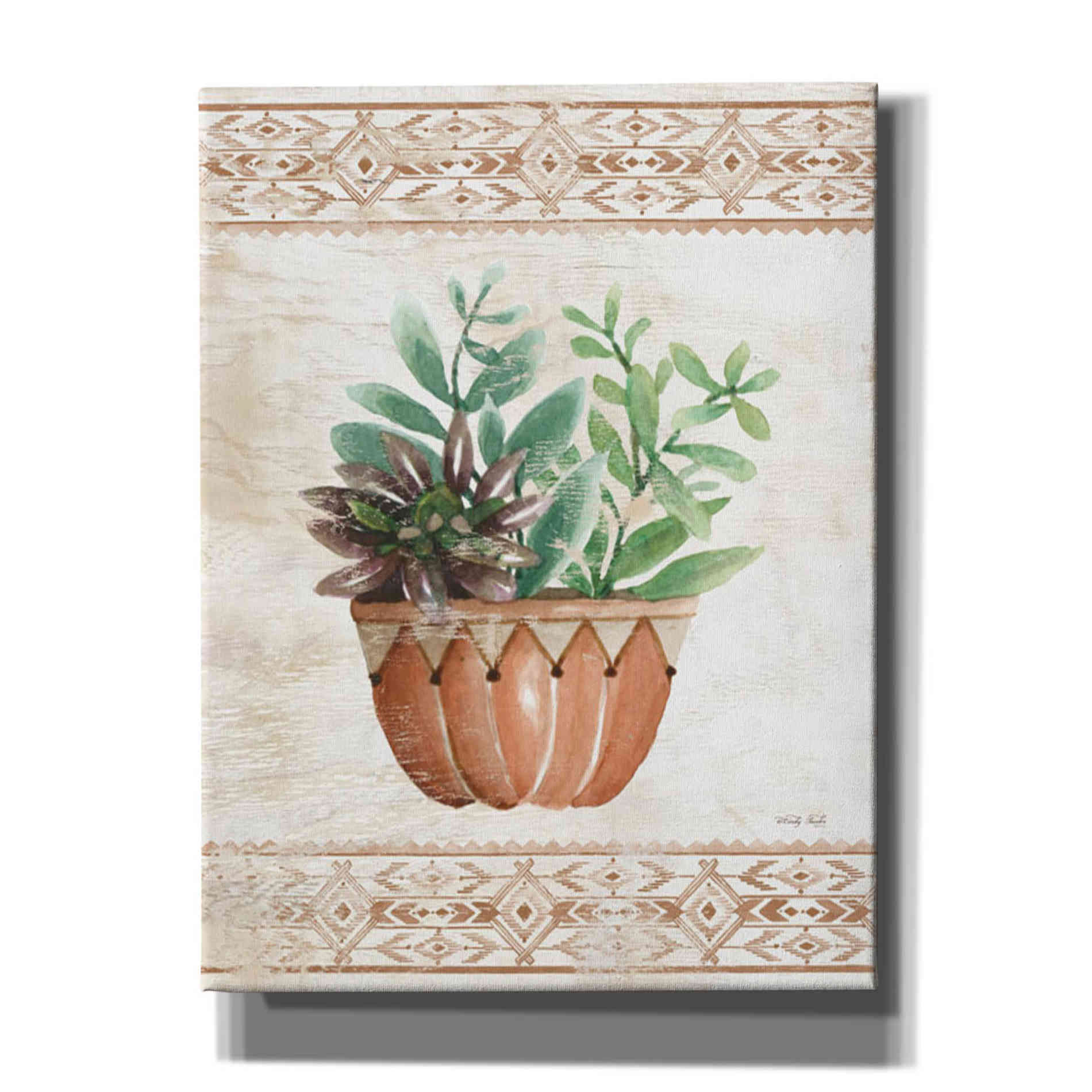'Southwest Terracotta Succulents I' by Cindy Jacobs, Giclee Canvas Wall Art