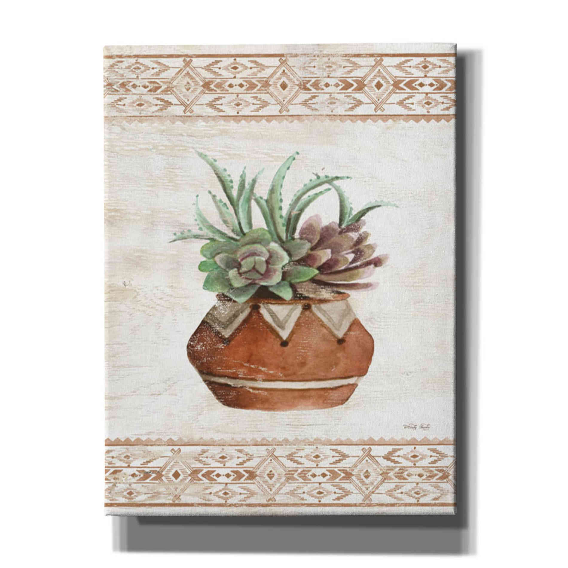 'Southwest Terracotta Succulents II' by Cindy Jacobs, Giclee Canvas Wall Art