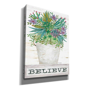 'Believe Succulents' by Cindy Jacobs, Canvas Wall Art,Size B Portrait