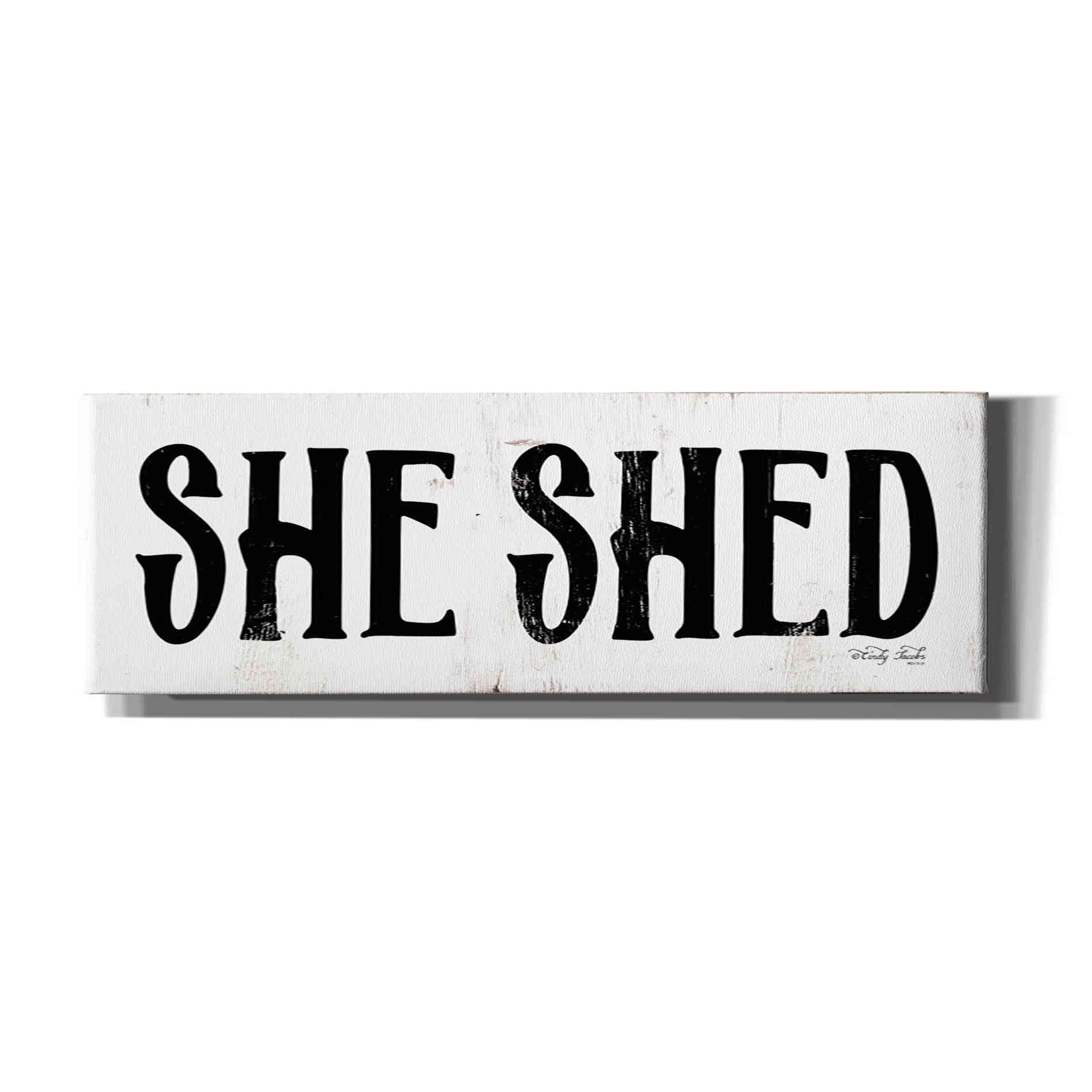 'She Shed' by Cindy Jacobs, Canvas Wall Art,Size 3 Landscape