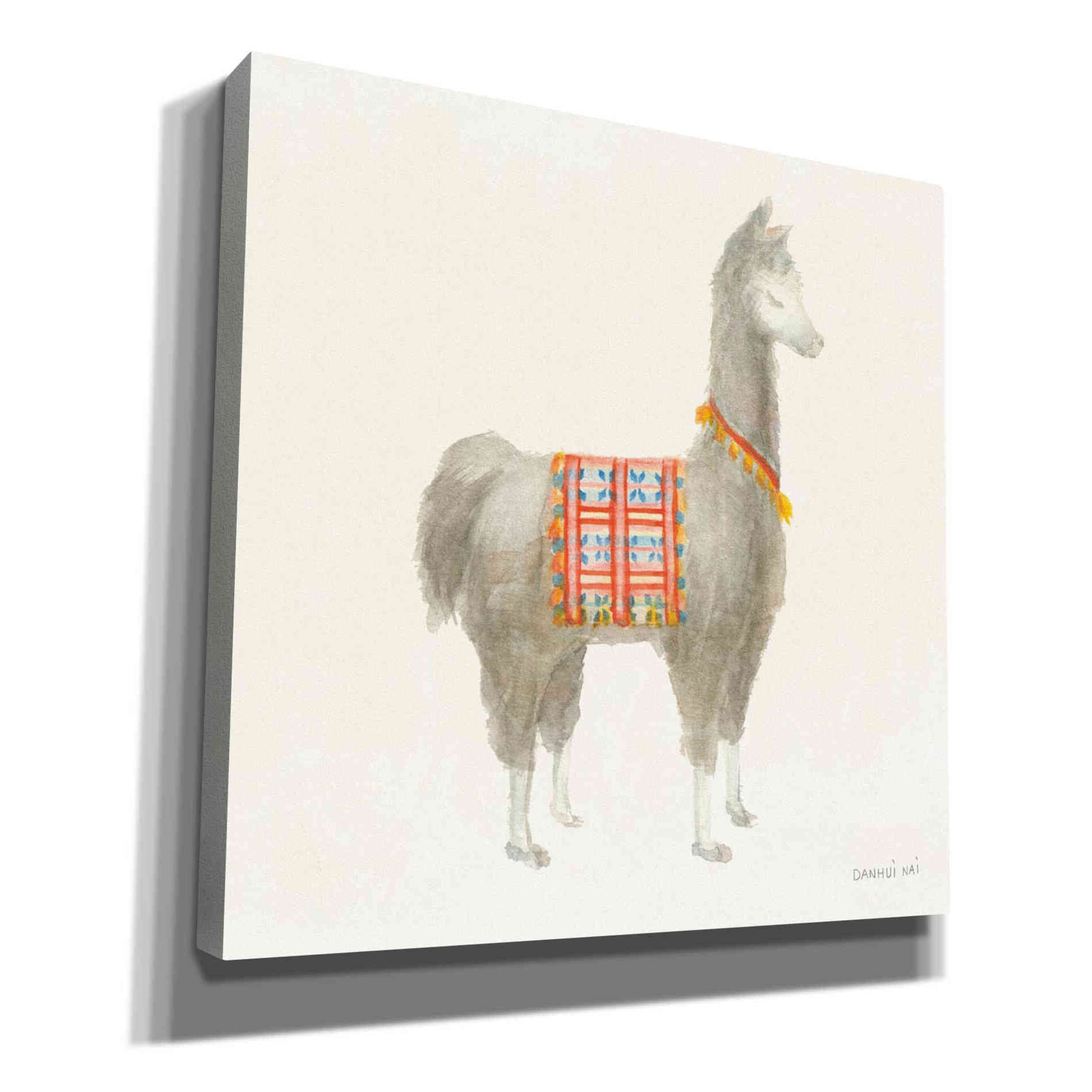 'Festive Llama I' by Danhui Nai, Canvas Wall Art,Size 1 Sqaure