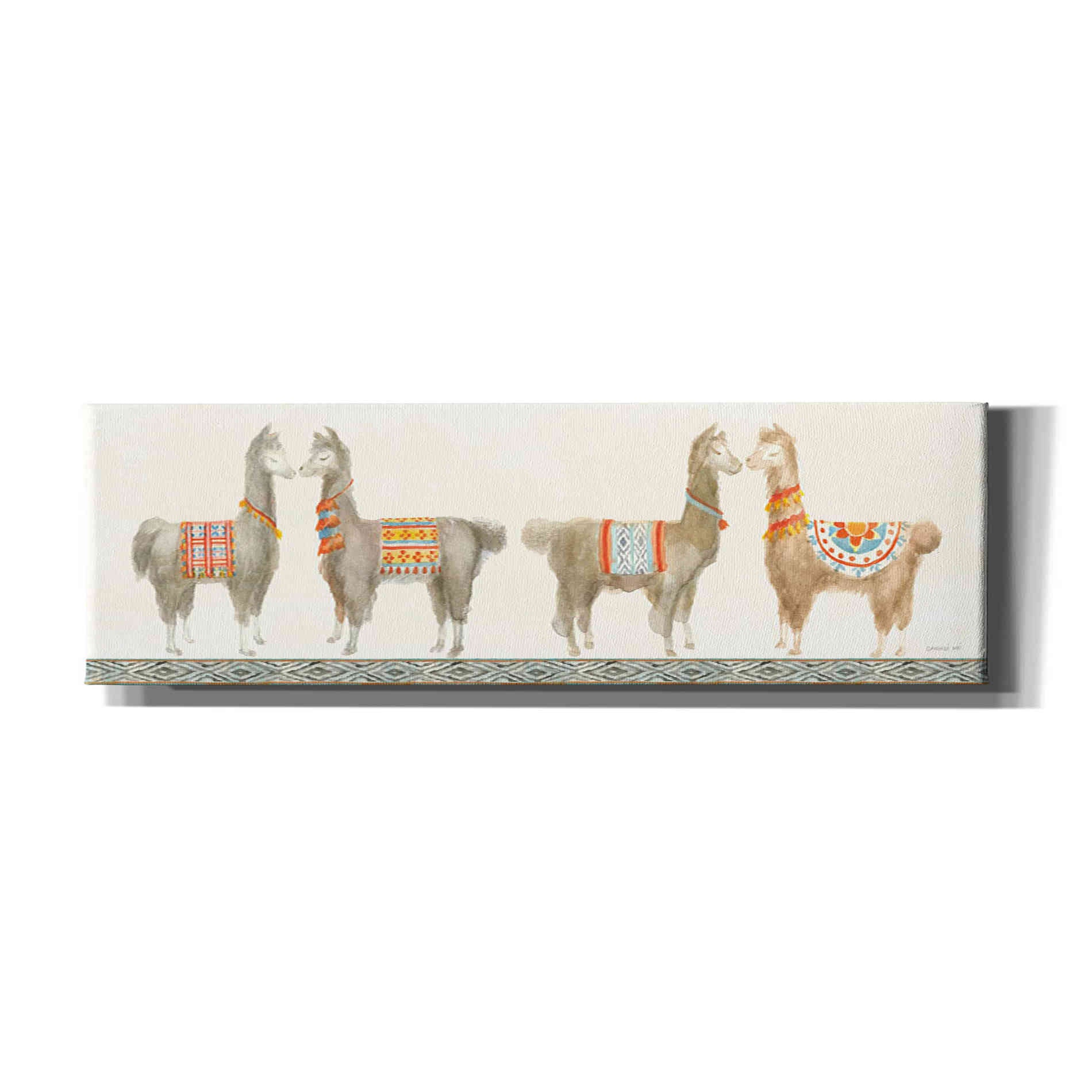 'Festive Llama V' by Danhui Nai, Canvas Wall Art,Size 3 Landscape