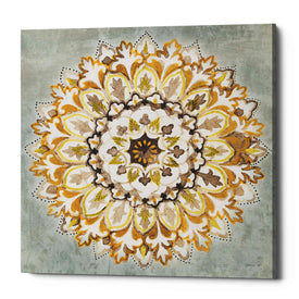 'Mandala Delight II Yellow Grey' by Danhui Nai, Canvas Wall Art