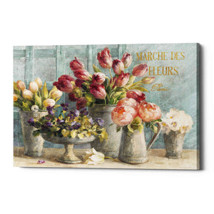'Marche des Fleurs Blue Gold' by Danhui Nai, Canvas Wall Art
