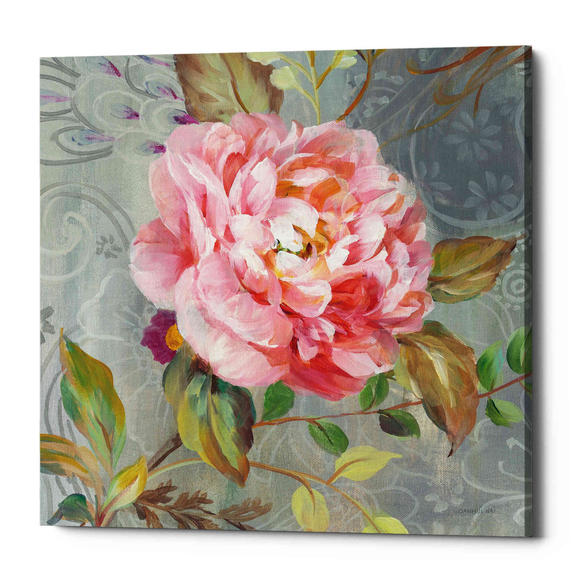 'Peonies and Paisley II' by Danhui Nai, Canvas Wall Art