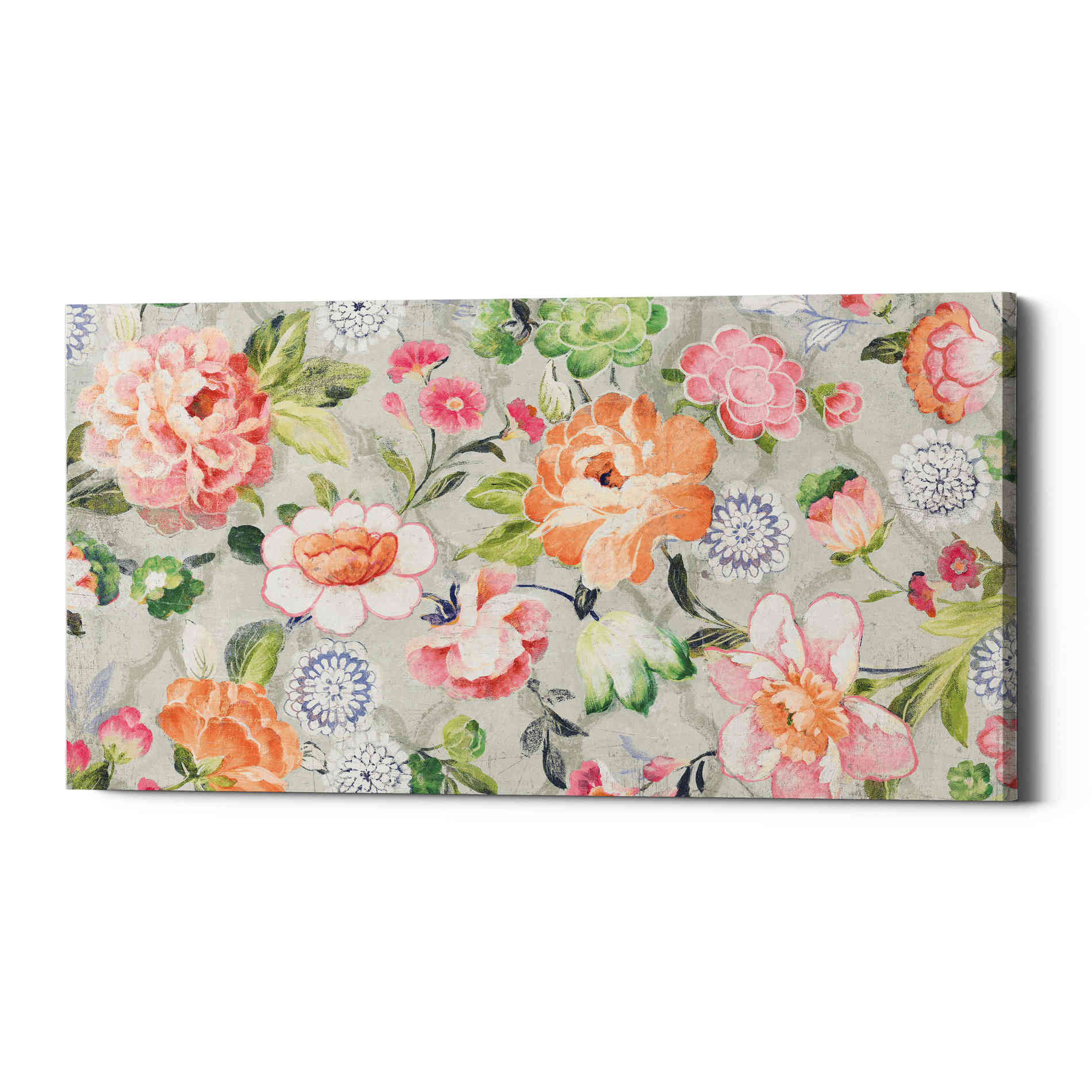 'Summer Garden of Delights Gray' by Danhui Nai, Canvas Wall Art