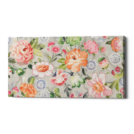 'Summer Garden of Delights Gray' by Danhui Nai, Canvas Wall Art