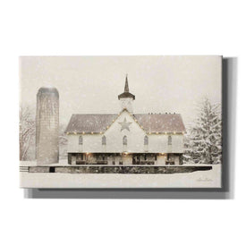 'Christmas Star Barn with Lights' by Lori Deiter, Canvas Wall Art,Size A Landscape