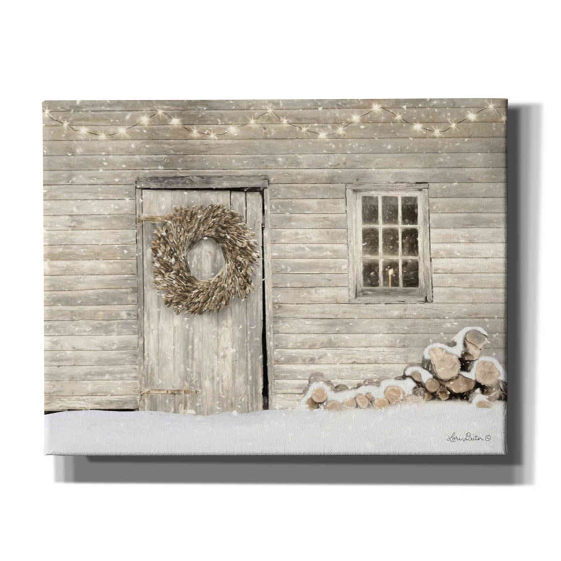 'Old Farm Christmas' by Lori Deiter, Canvas Wall Art,Size B Landscape