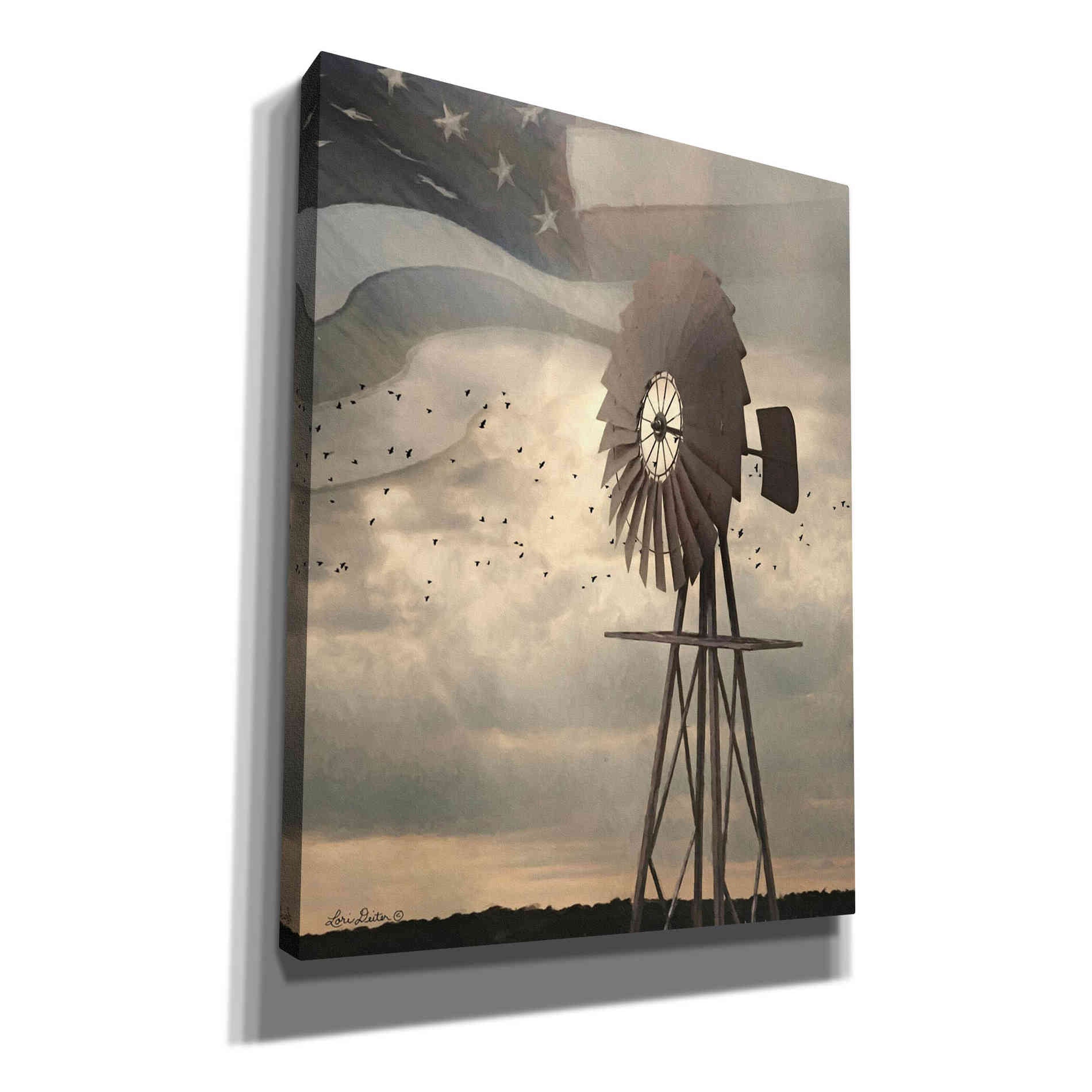 'Land That I Love Windmill I' by Lori Deiter, Canvas Wall Art,Size B Portrait